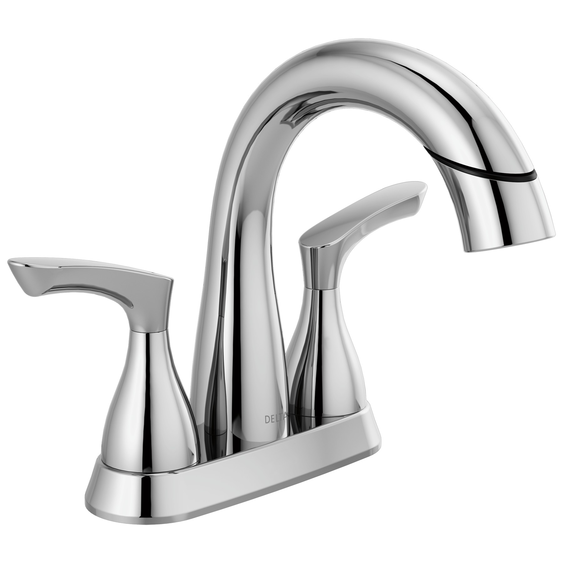 Two Handle Centerset Pull-Down Bathroom Faucet in Chrome
