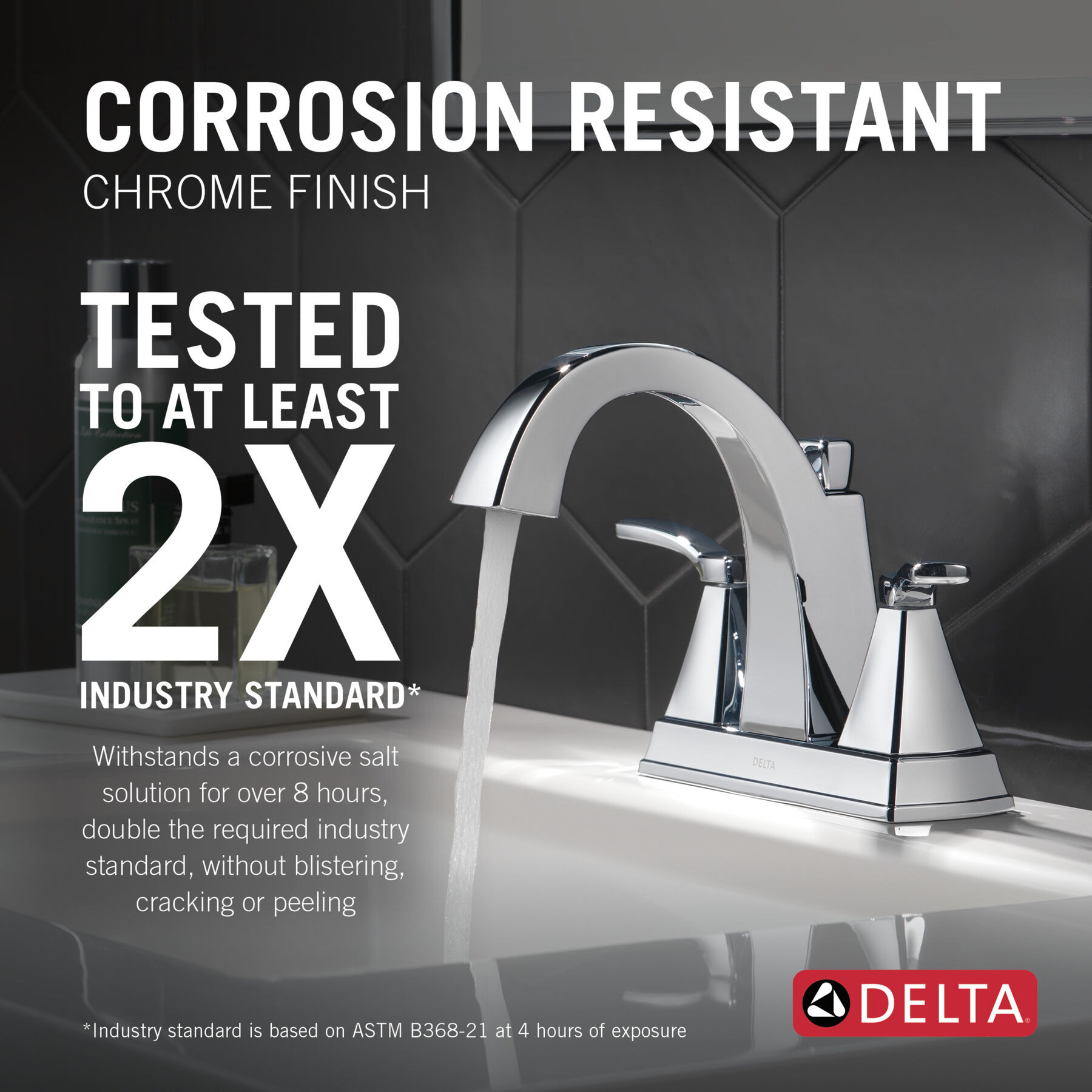 Two Handle Centerset Bathroom Faucet in Chrome 25768LF — thumbnail 3