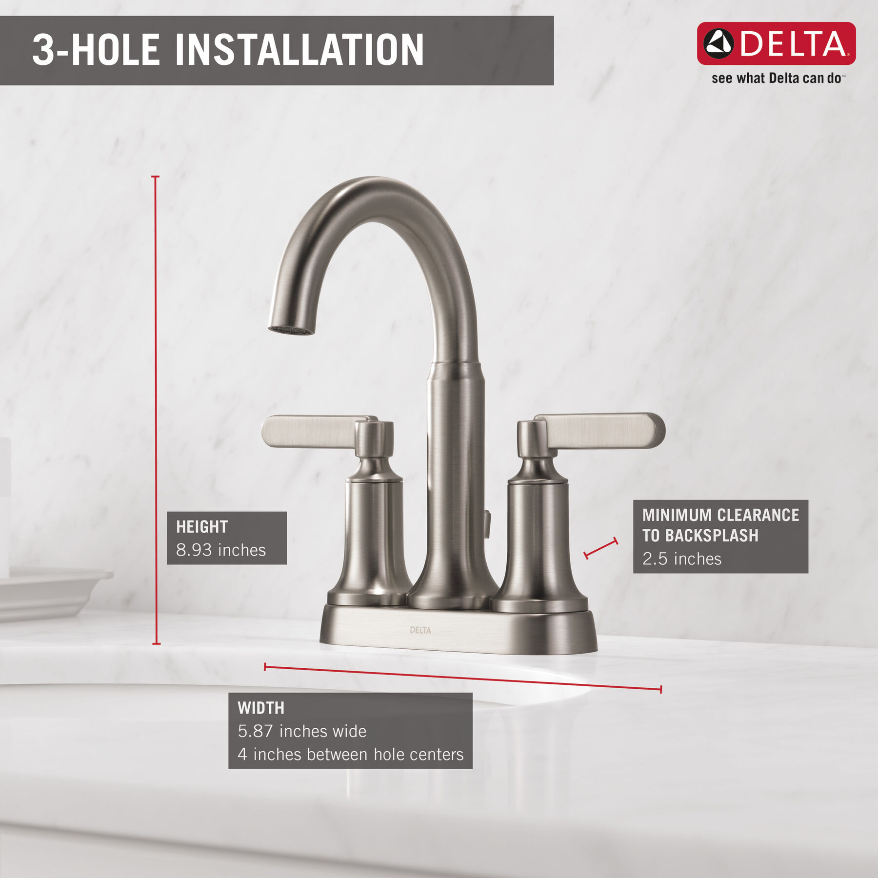 Two Handle Centerset Bathroom Faucet in Spotshield Brushed Nickel — thumbnail 2