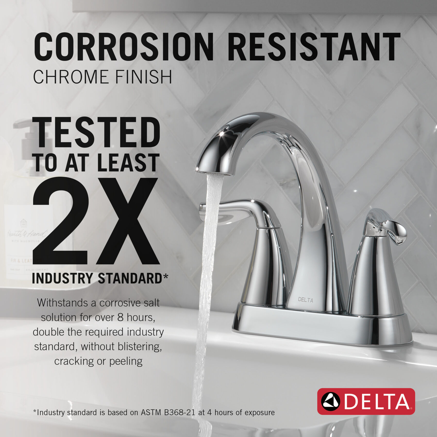 Two Handle Centerset Bathroom Faucet in Chrome 25840LF — thumbnail 3