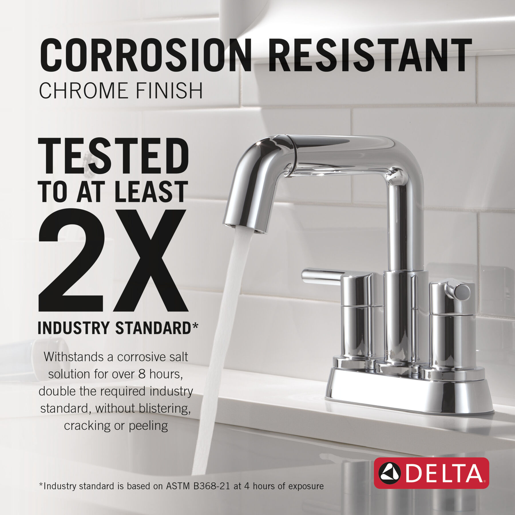 Two Handle Centerset Pull-Down Bathroom Faucet in Chrome — thumbnail 3