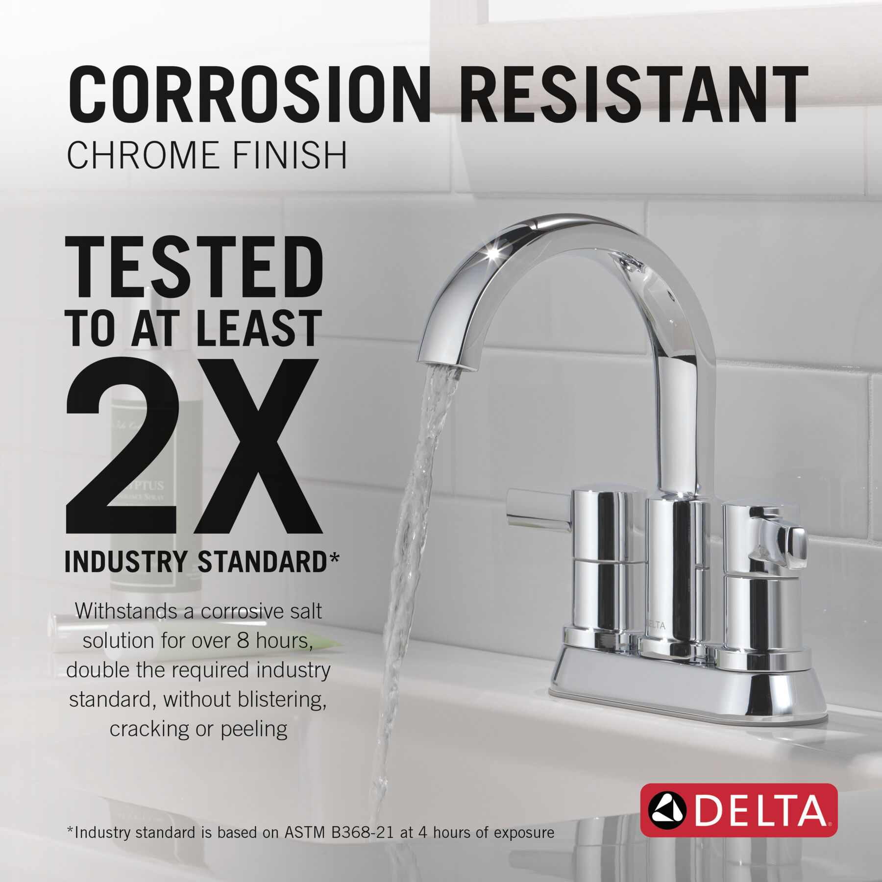 Two Handle Centerset Bathroom Faucet in Chrome 25855LF — thumbnail 3