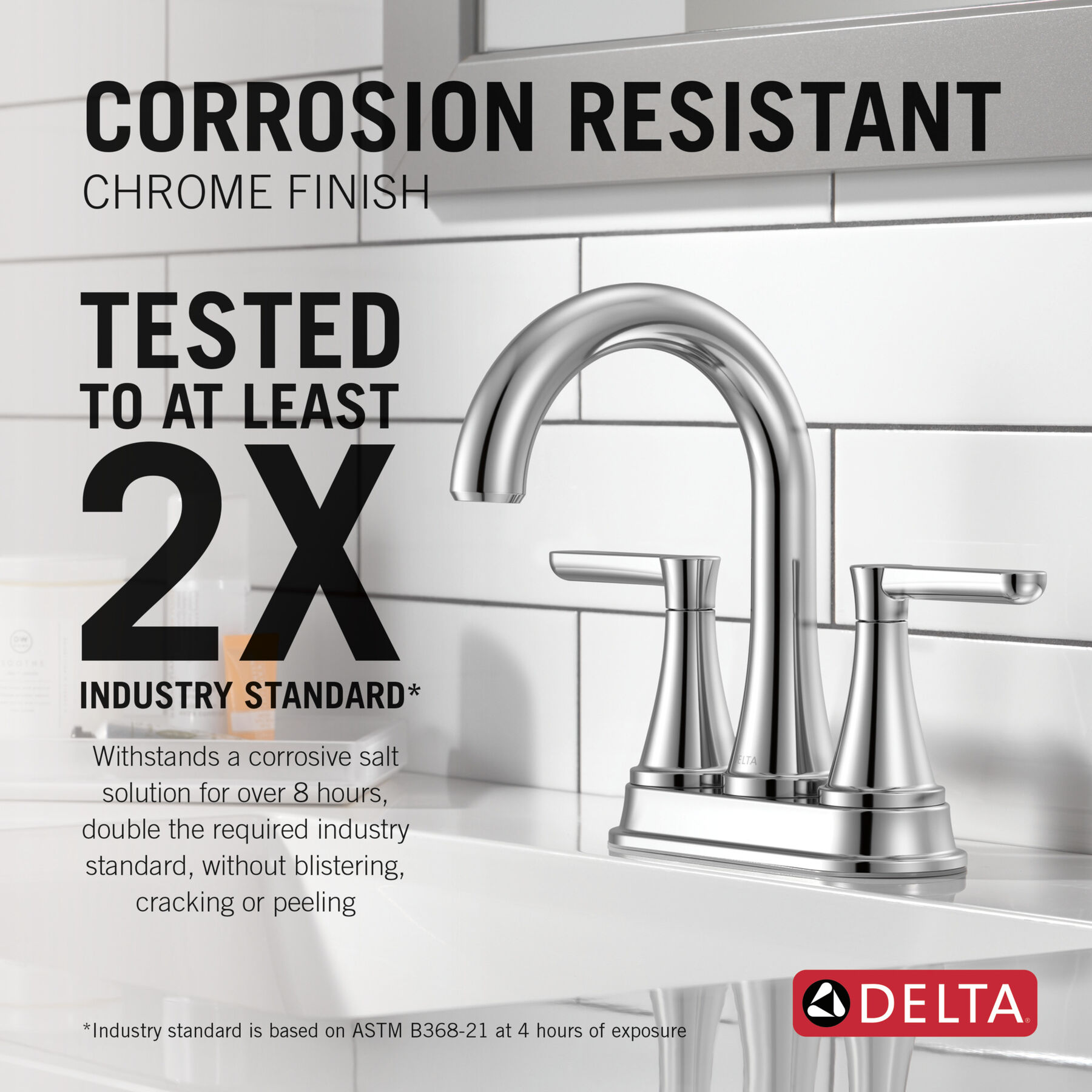Two Handle Centerset Bathroom Faucet in Chrome 25860LF — thumbnail 3