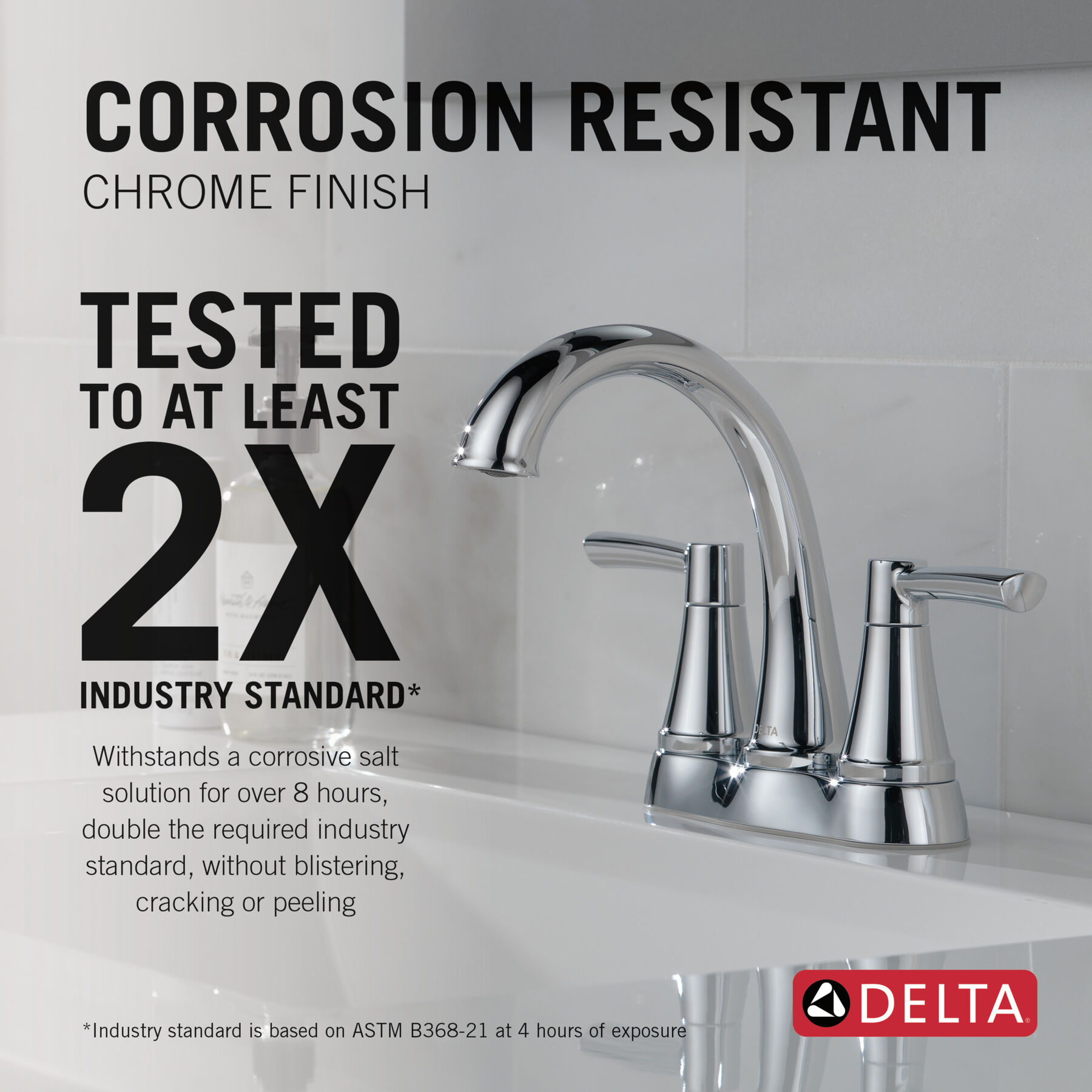 Two Handle Centerset Bathroom Faucet in Chrome 25862LF — thumbnail 3