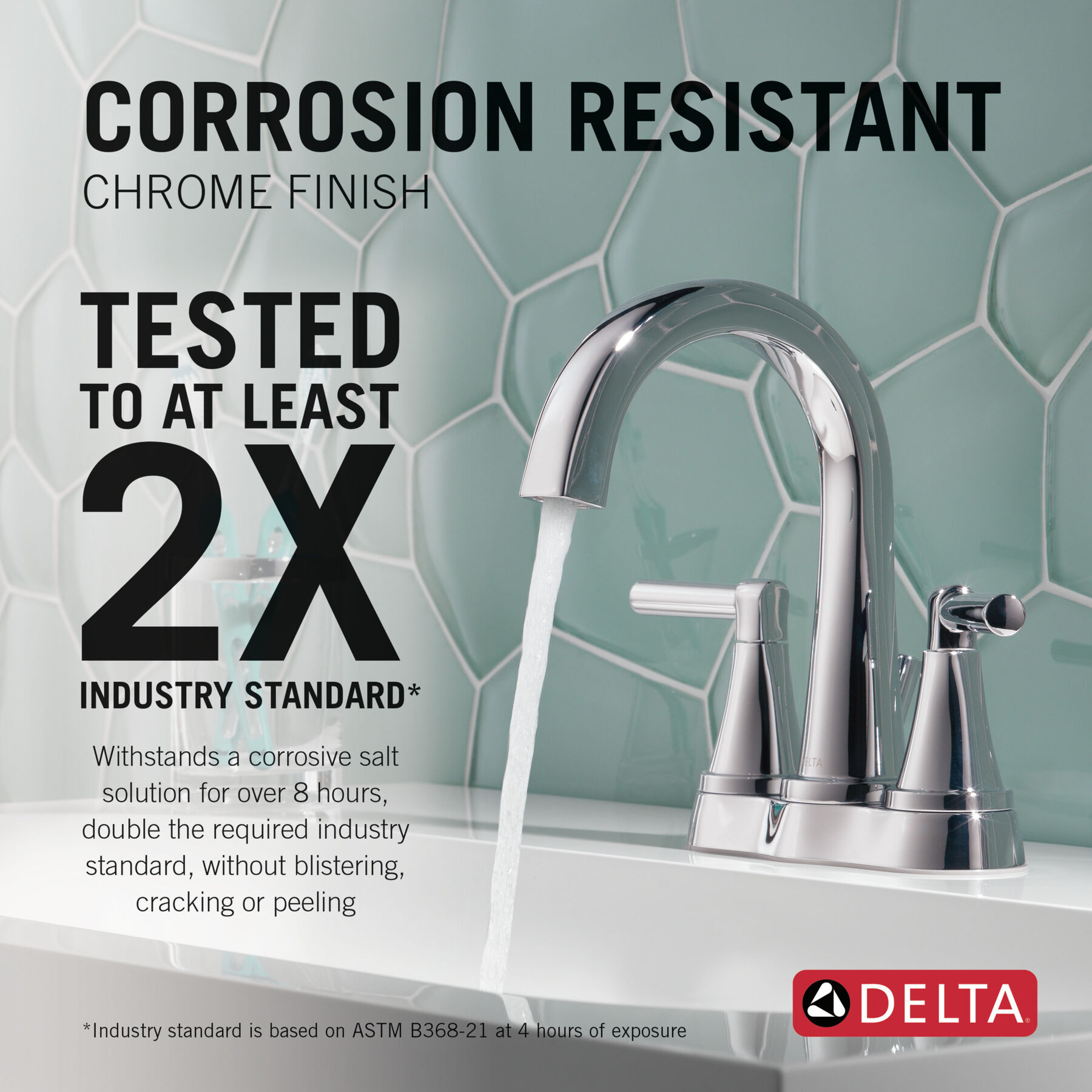 Two Handle Centerset Bathroom Faucet in Chrome 25891LF — thumbnail 2