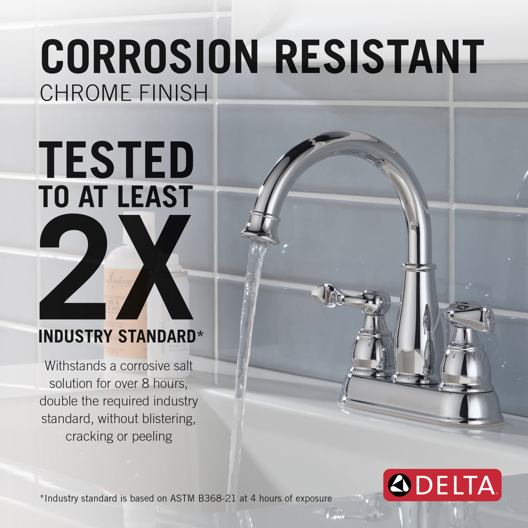 Two Handle Centerset Bathroom Faucet in Chrome 25896LF — thumbnail 3