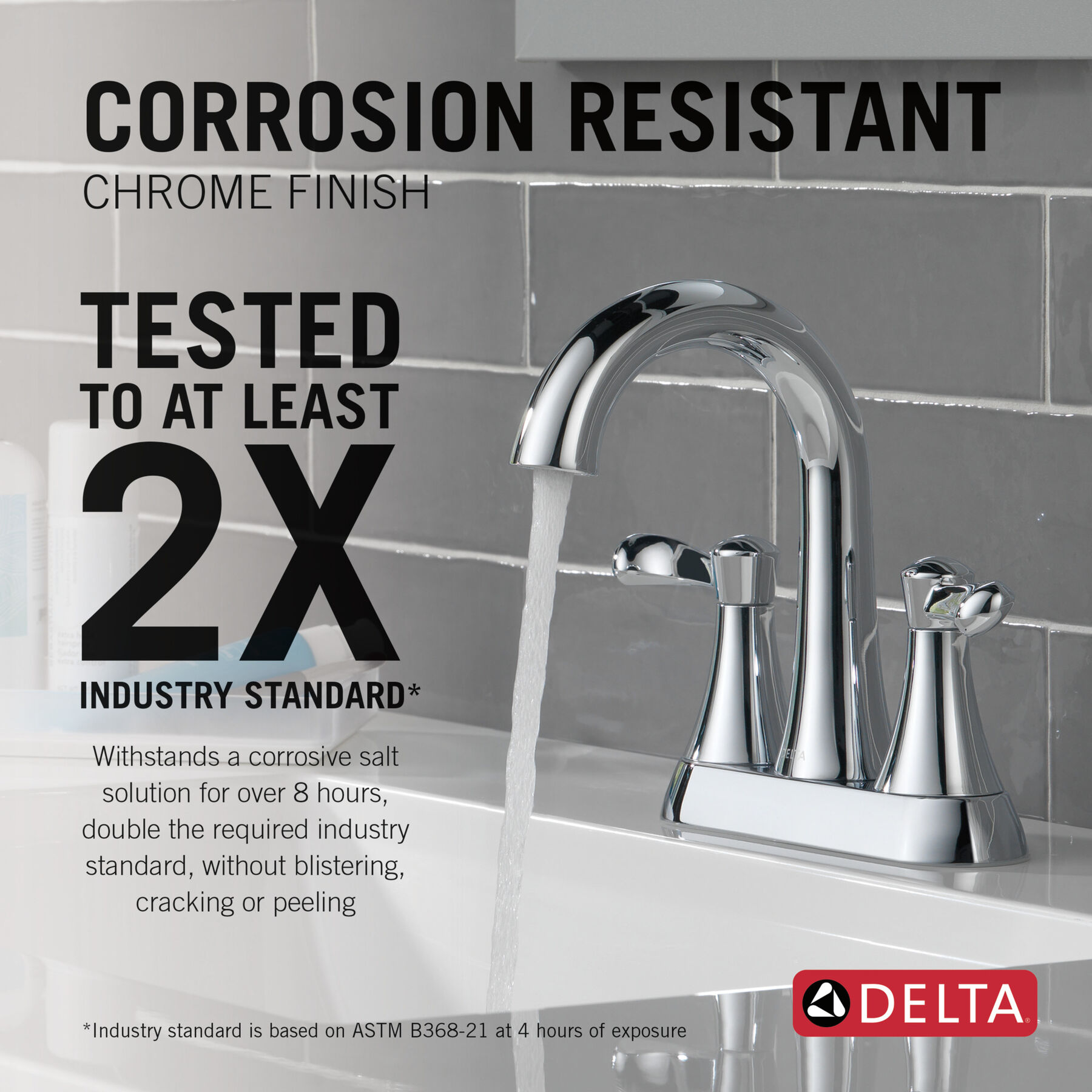 Two Handle Centerset Bathroom Faucet in Chrome 25897LF — thumbnail 2