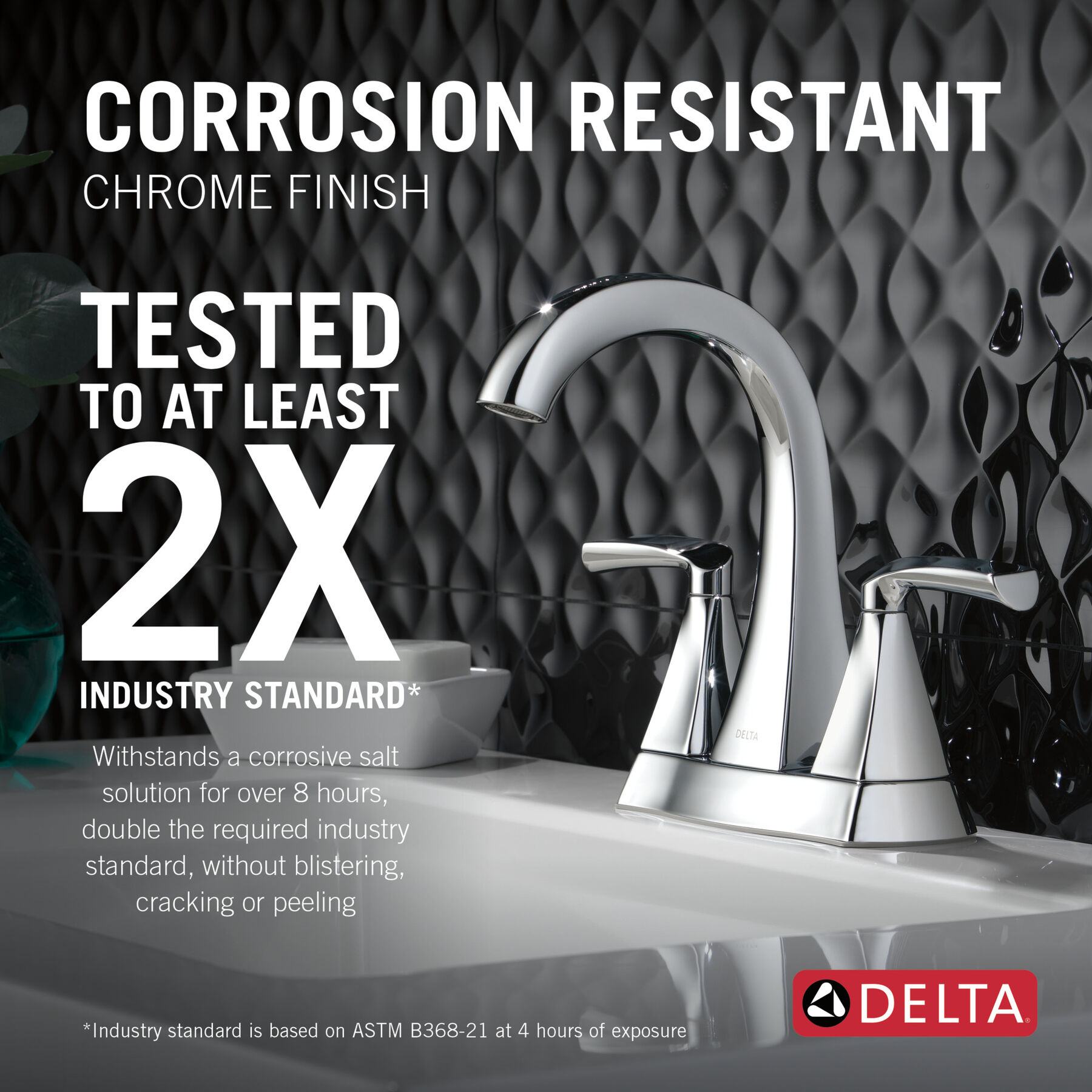 Two Handle Centerset Bathroom Faucet in Chrome 25899LF — thumbnail 3
