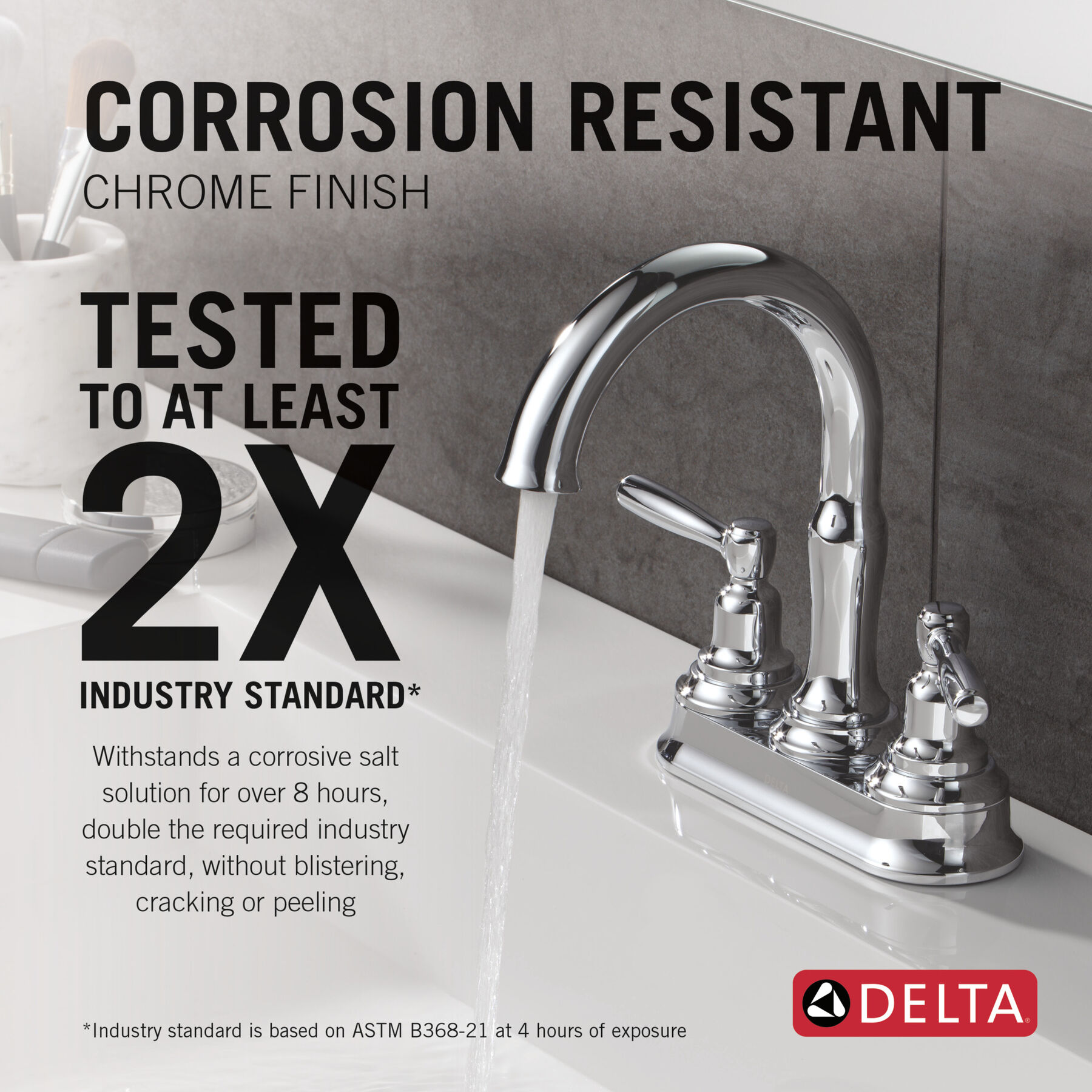 Two Handle Centerset Bathroom Faucet in Chrome 25985LF — thumbnail 3