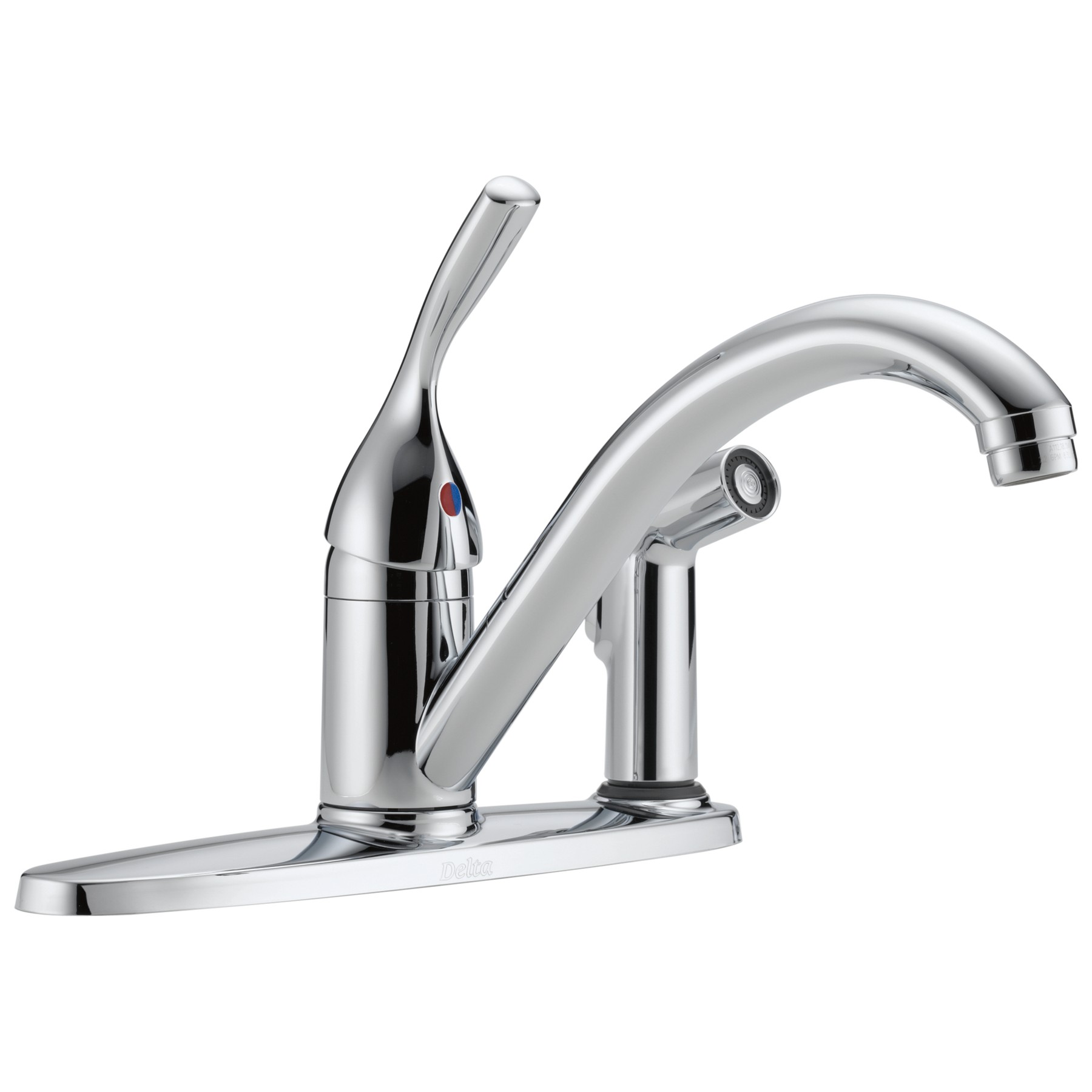 Single Handle Kitchen Faucet with Integral Spray in Chrome