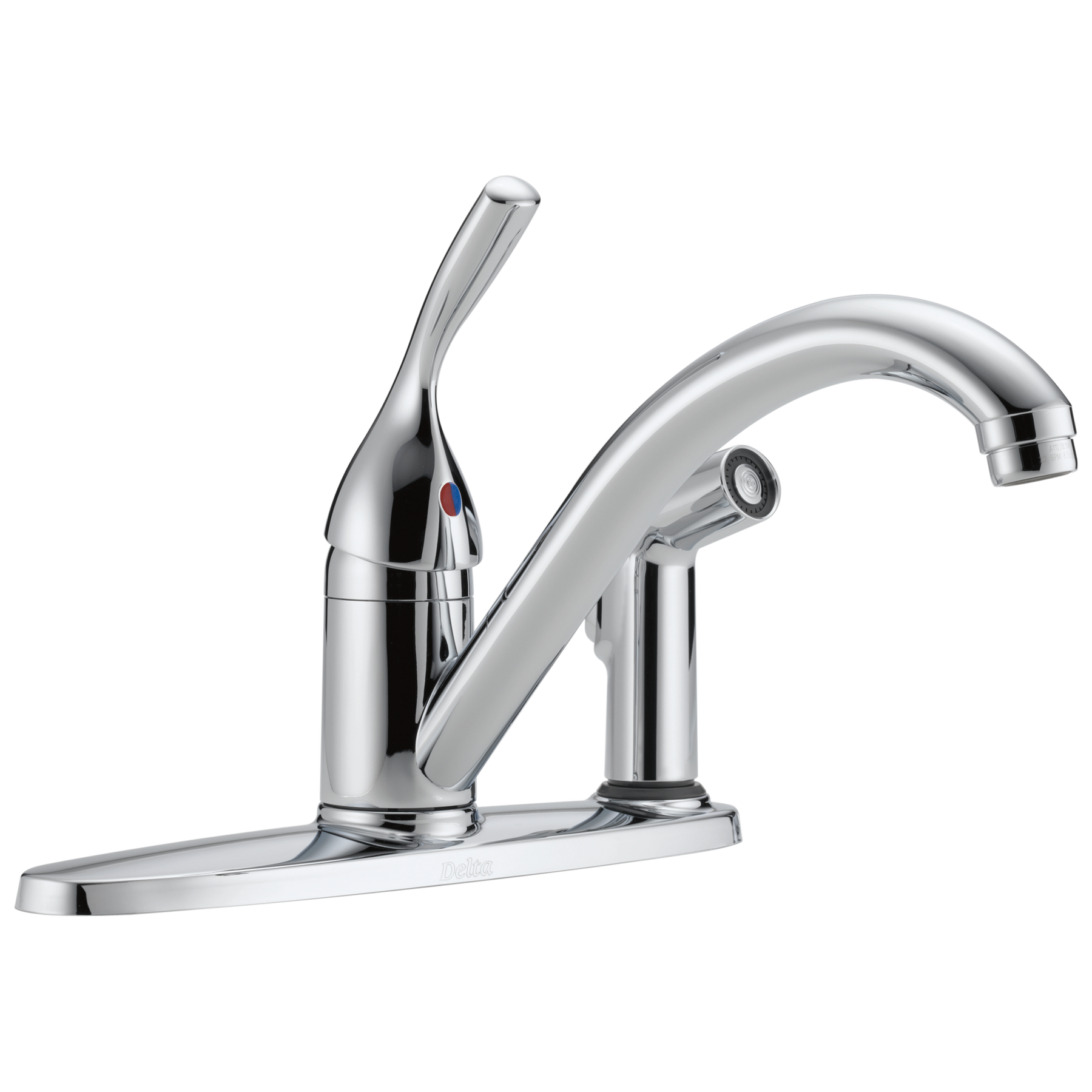 Single Handle Kitchen Faucet with Integral Spray in Chrome