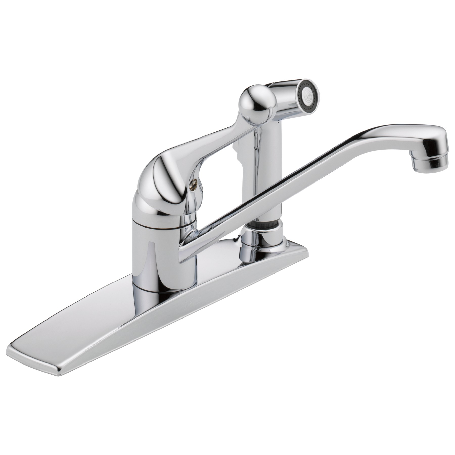 Single Handle Kitchen Faucet with Integral Spray in Chrome