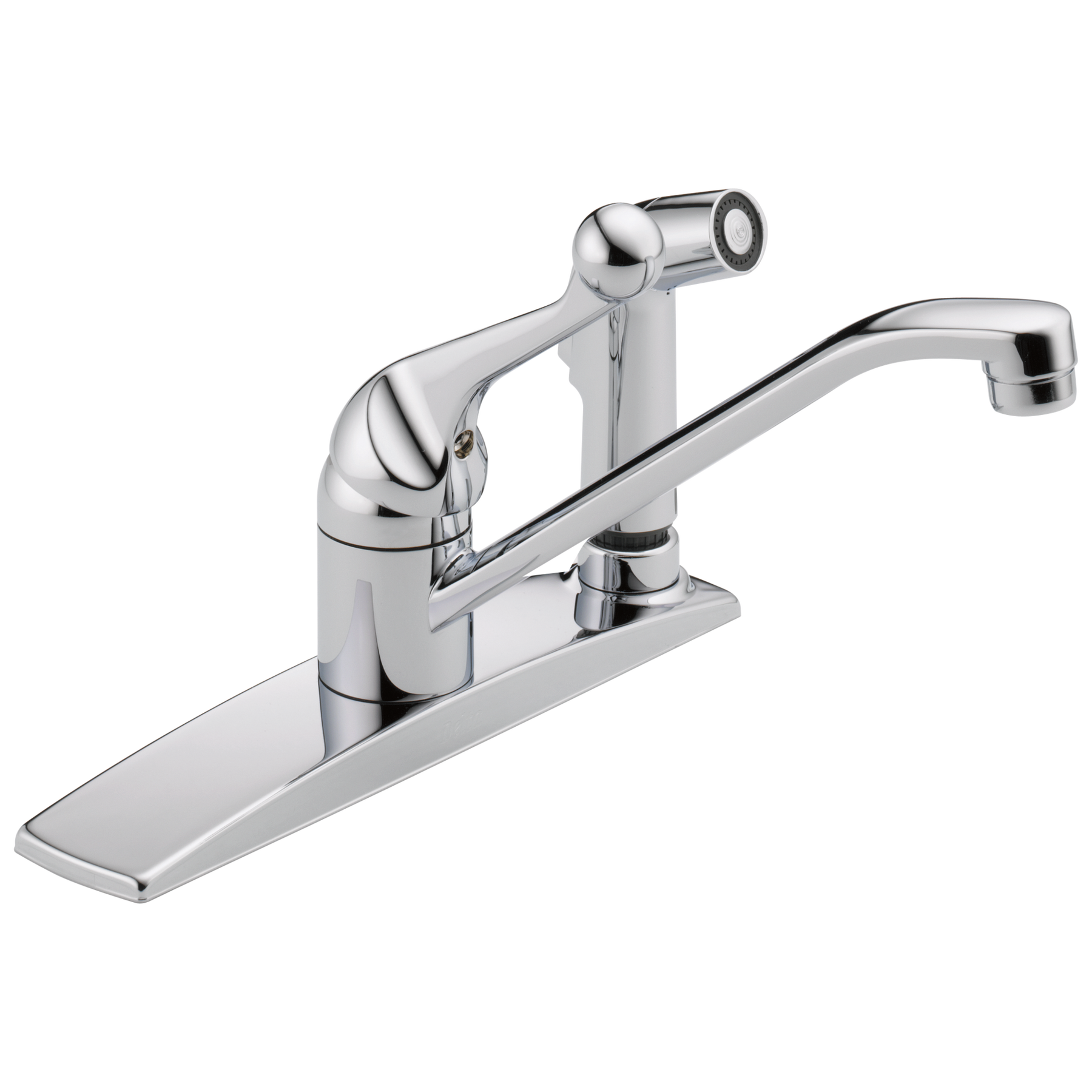 Single Handle Kitchen Faucet with Integral Spray in Chrome