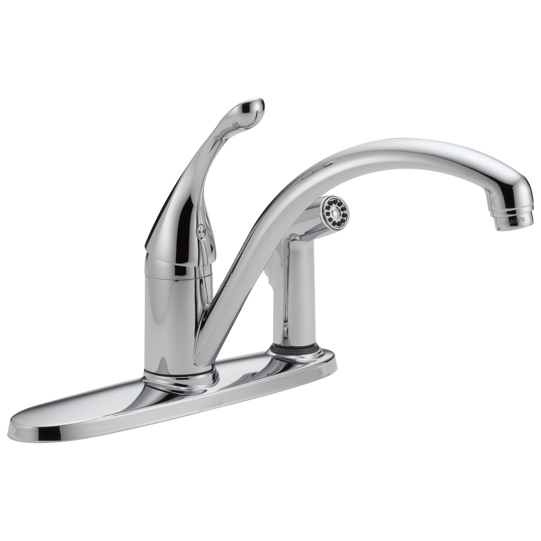 Single Handle Kitchen Faucet with Integral Spray in Chrome