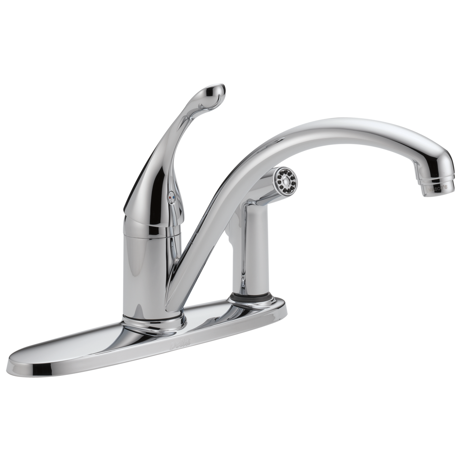 Single Handle Kitchen Faucet with Integral Spray in Chrome