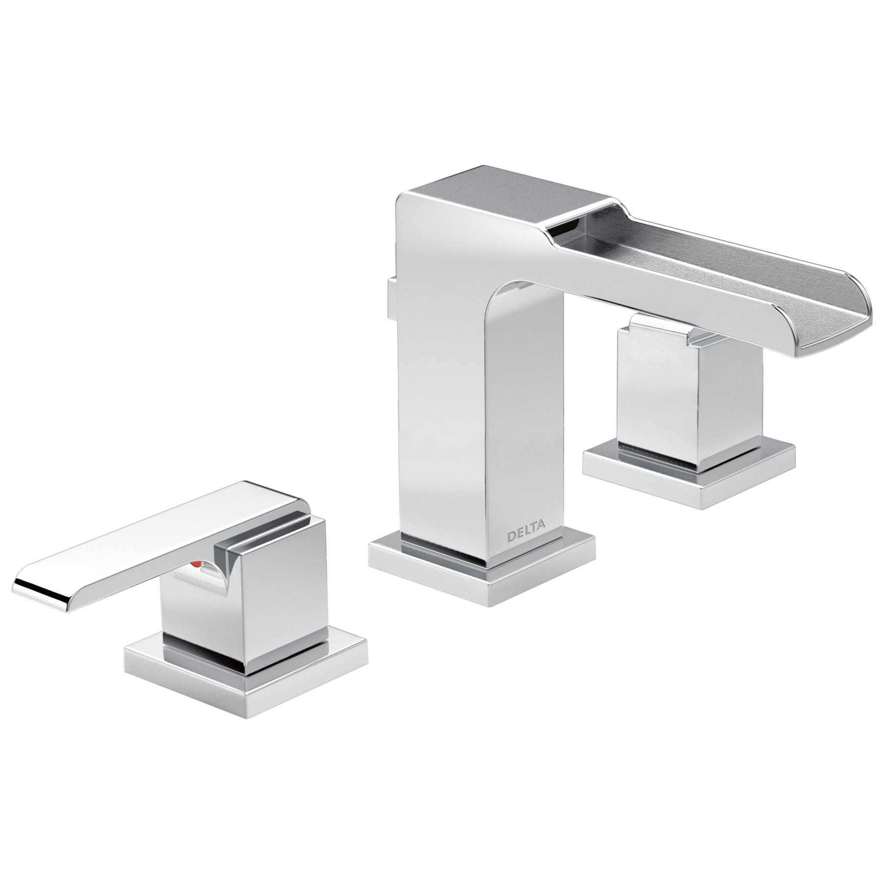 Two Handle Widespread Channel Bathroom Faucet in Chrome