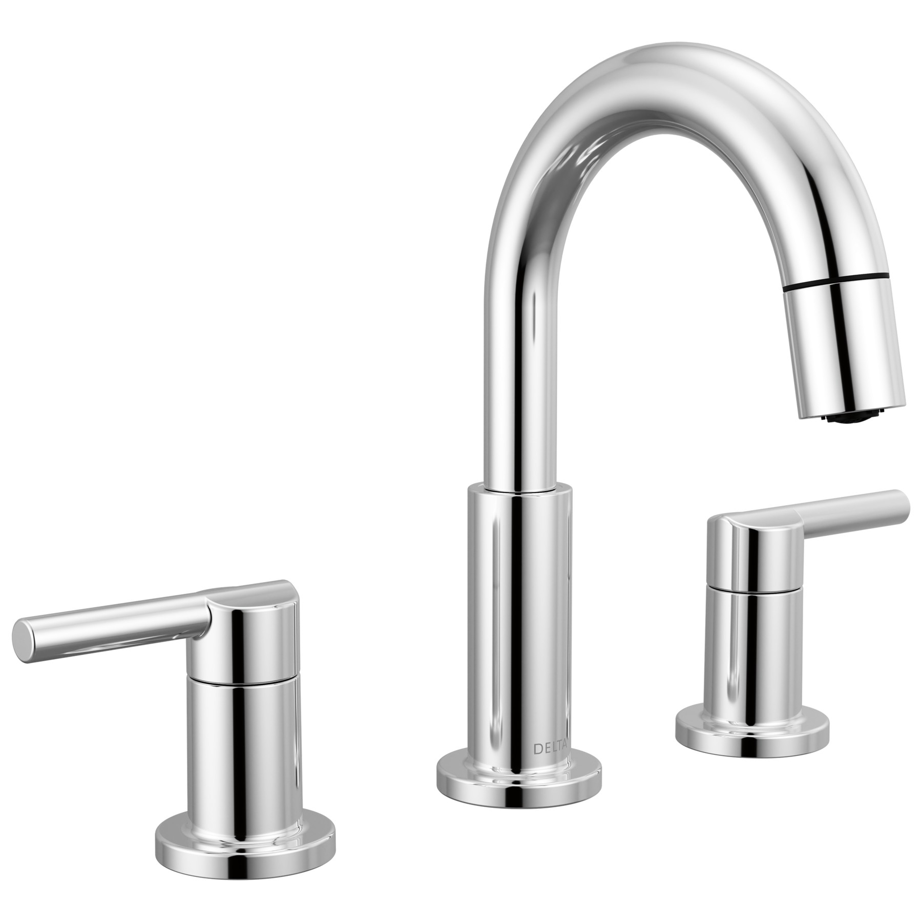 Two Handle Widespread Pull-Down Bathroom Faucet in Chrome