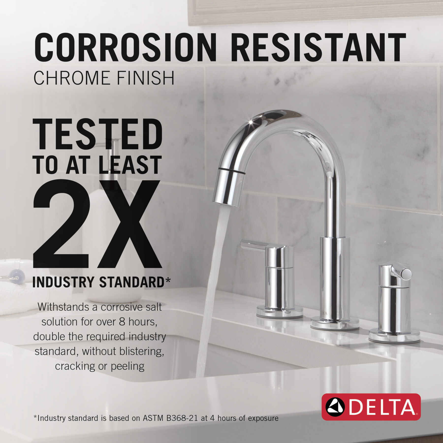 Two Handle Widespread Pull-Down Bathroom Faucet in Chrome — thumbnail 3