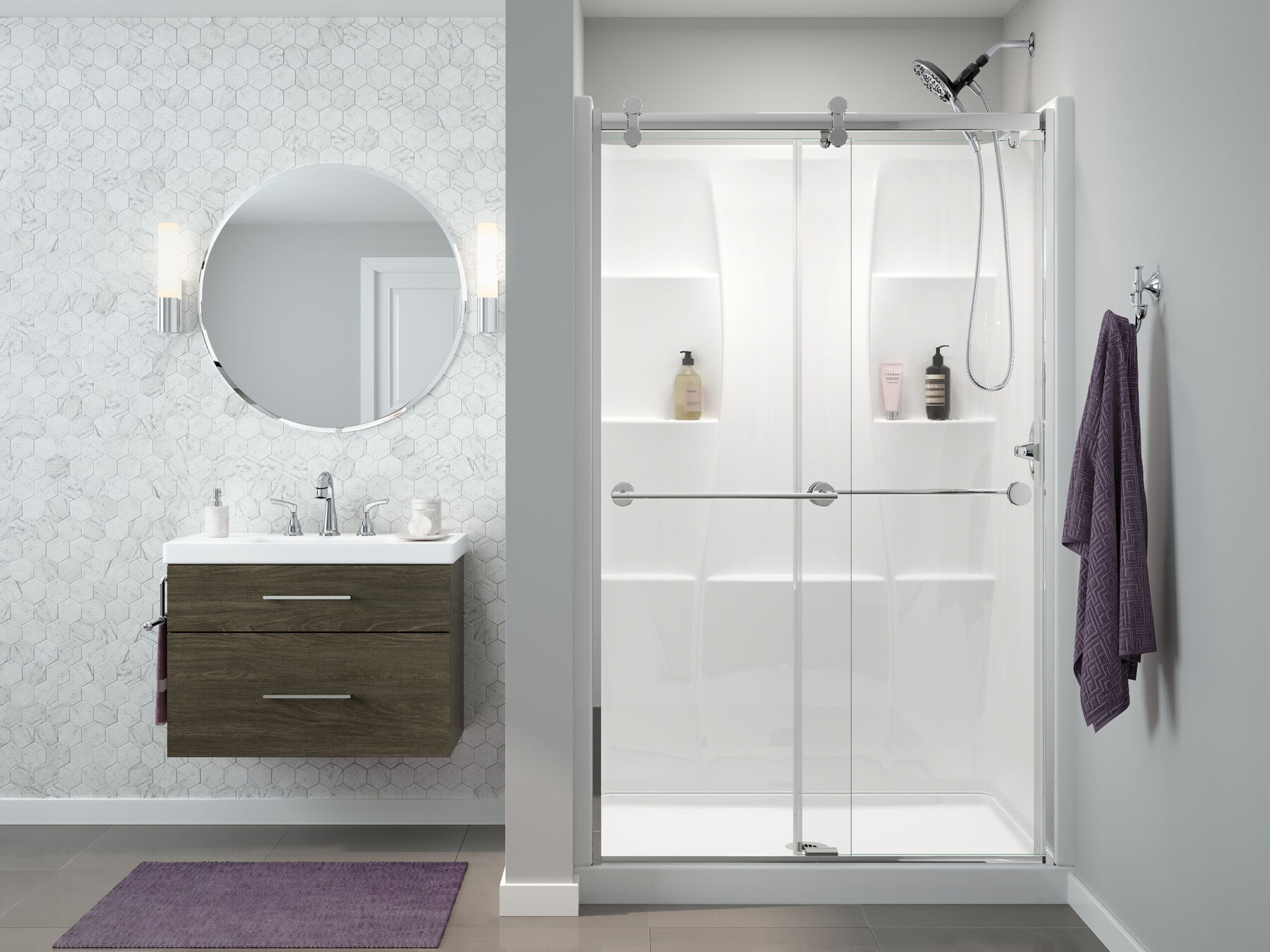 Two Handle Widespread Pull-Down Bathroom Faucet in Chrome — thumbnail 2