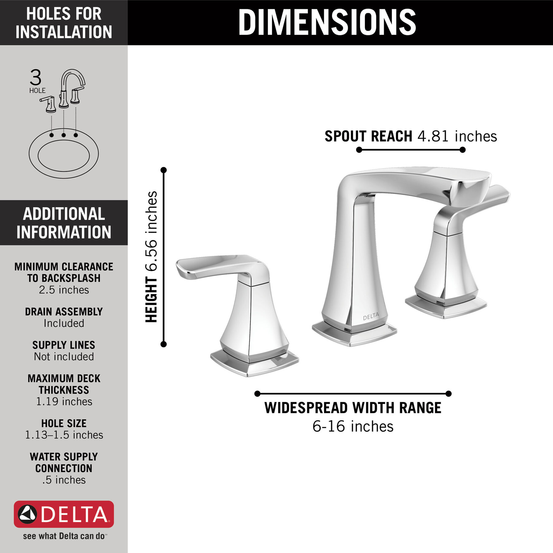Two Handle Widespread Bathroom Faucet in Chrome 35789LF — image 1