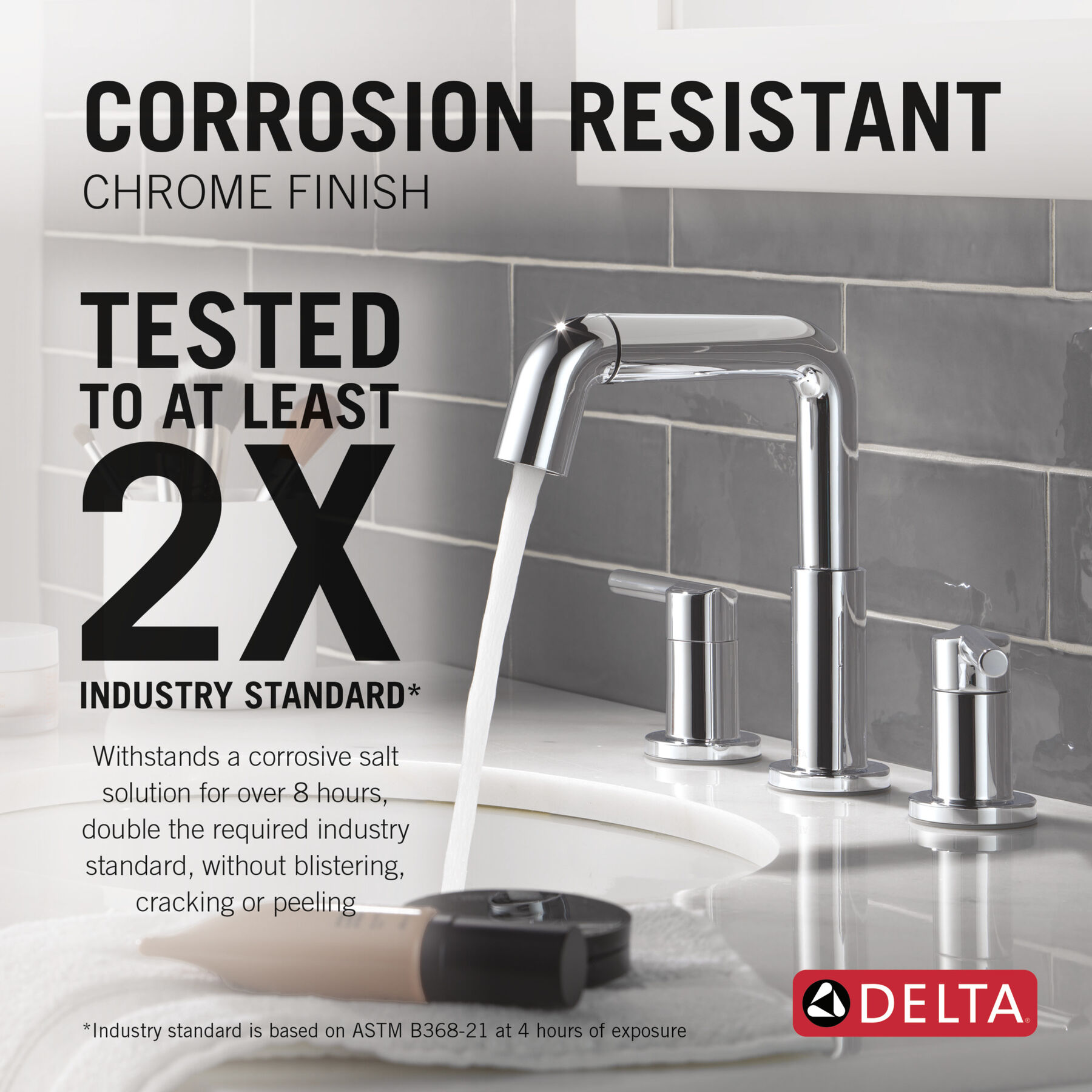 Two Handle Widespread Pull-Down Bathroom Faucet in Chrome — thumbnail 3