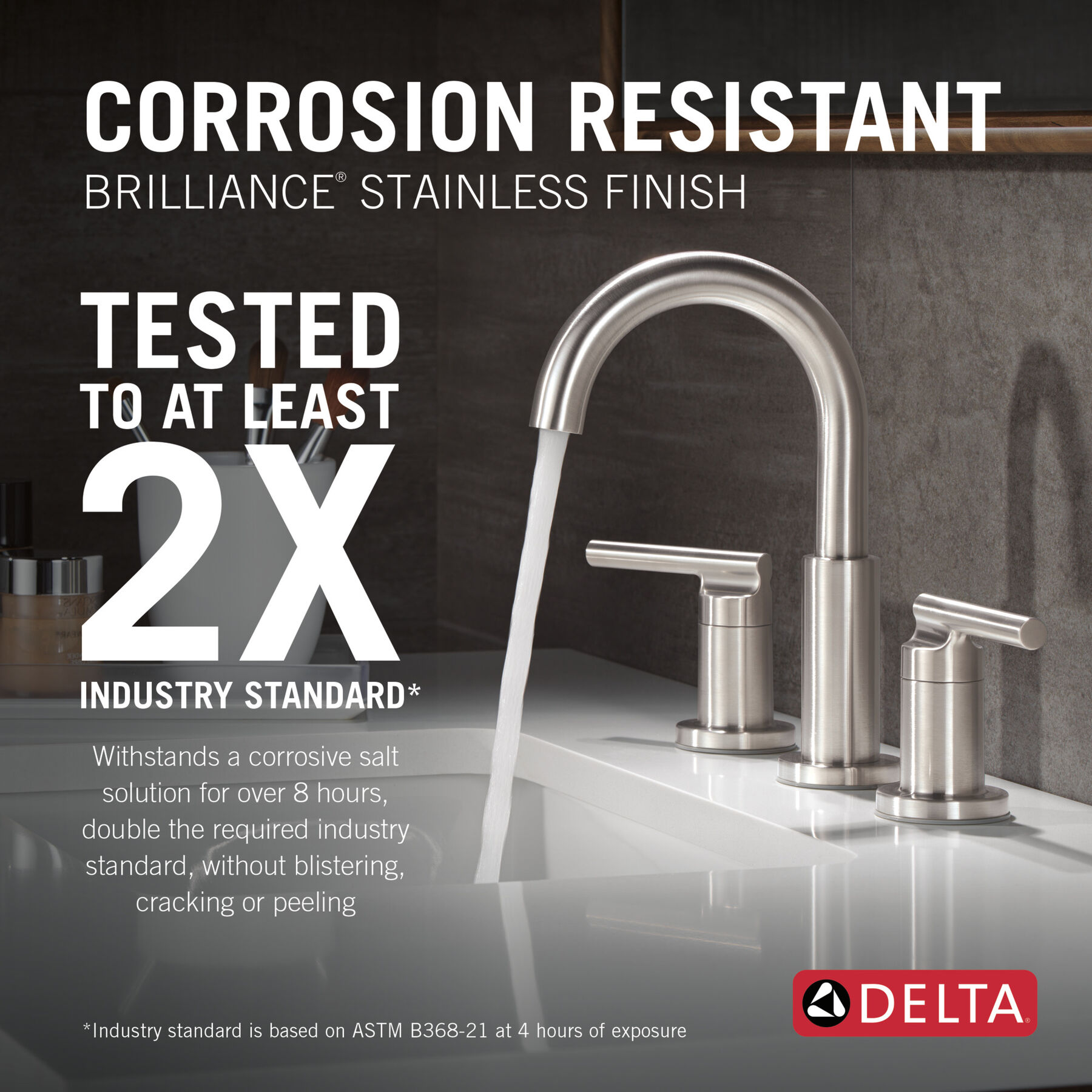 Two Handle Widespread Lavatory Faucet in Brushed Nickel — thumbnail 3