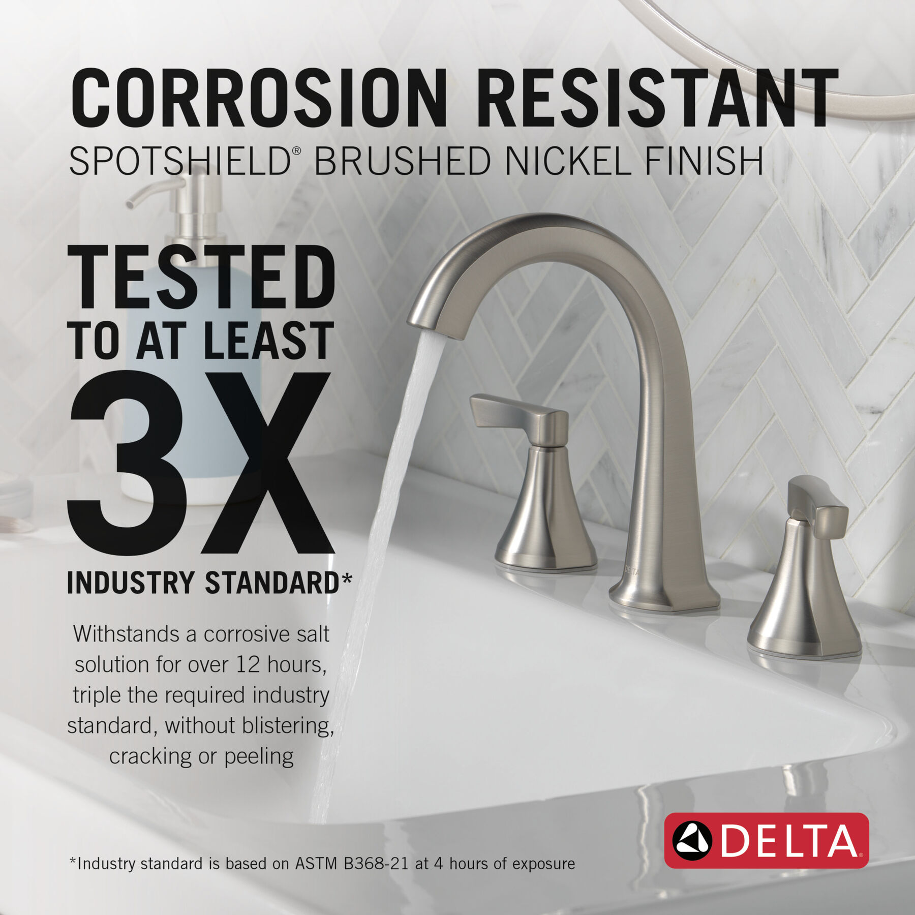 Two Handle Widespread Bathroom Faucet in Spotshield Brushed Nickel — thumbnail 3