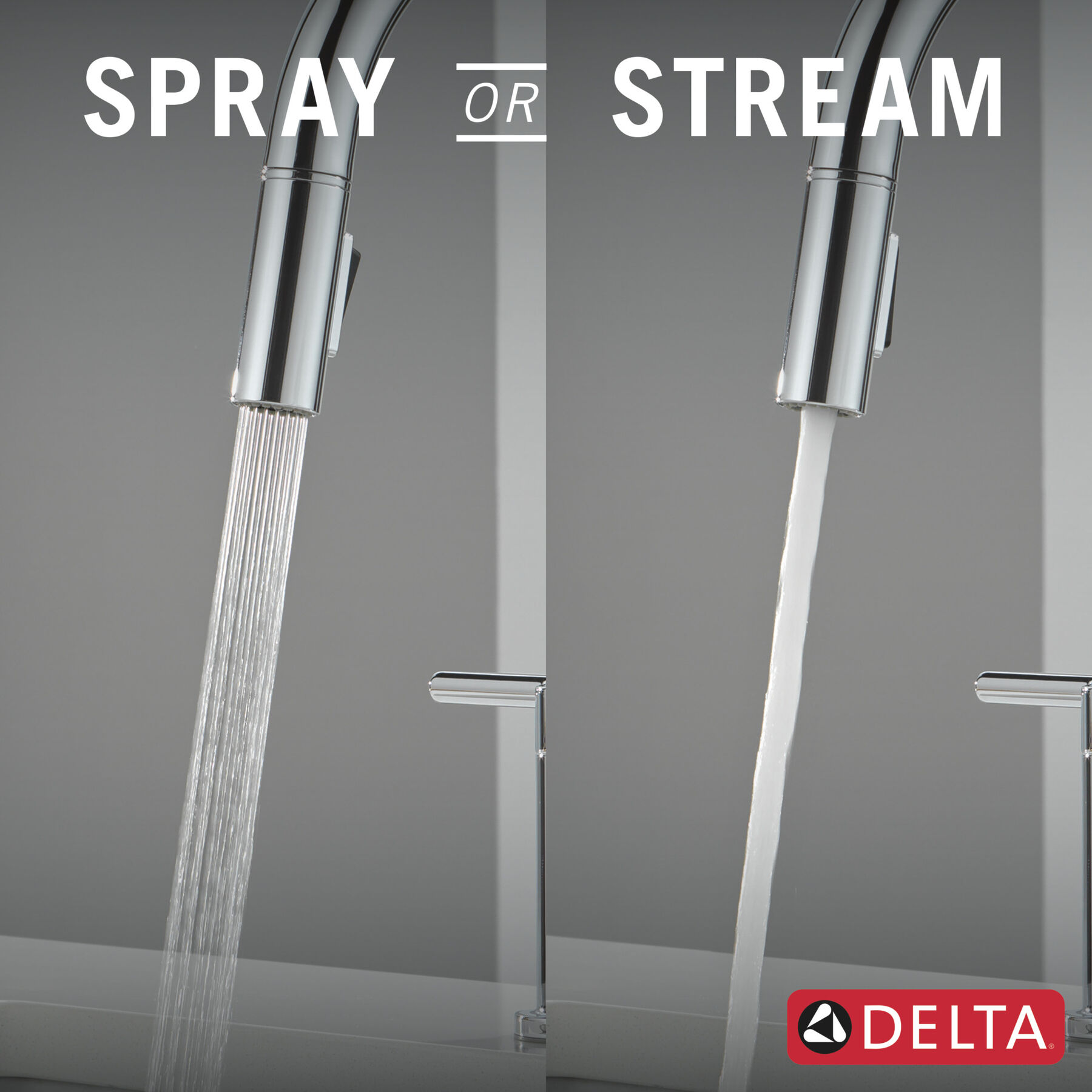 Two Handle Pull-Down Bridge Kitchen Faucet in Chrome 39876LF — thumbnail 3