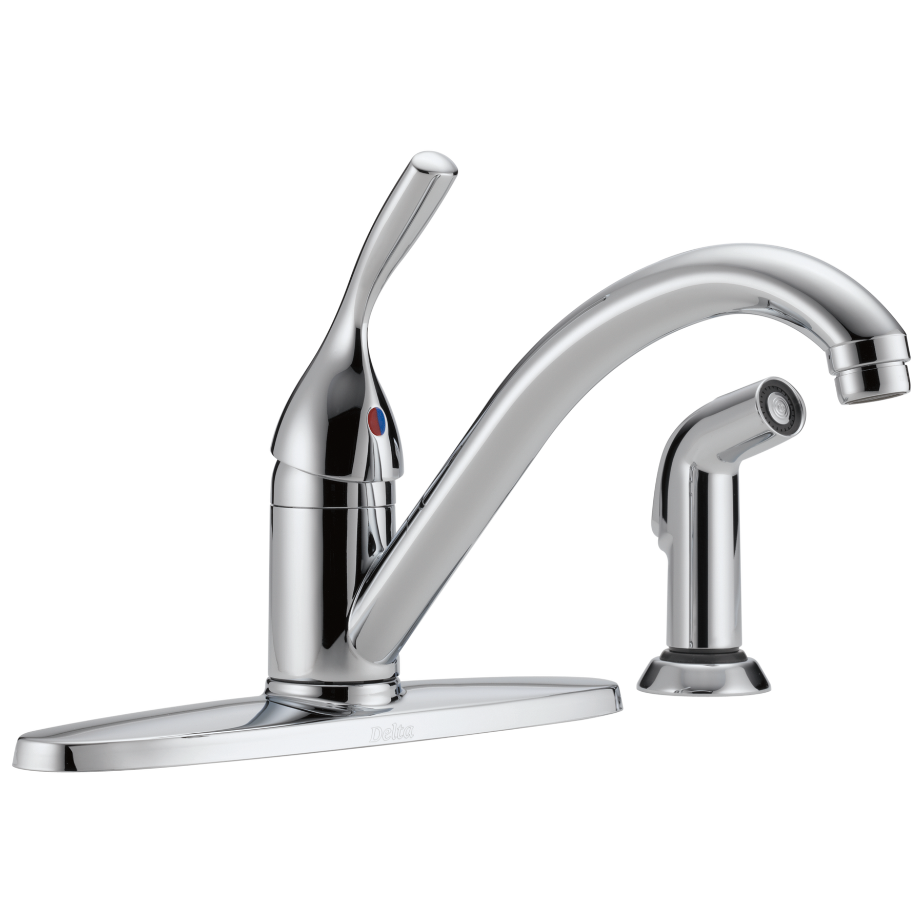Single Handle Kitchen Faucet with Spray in Chrome