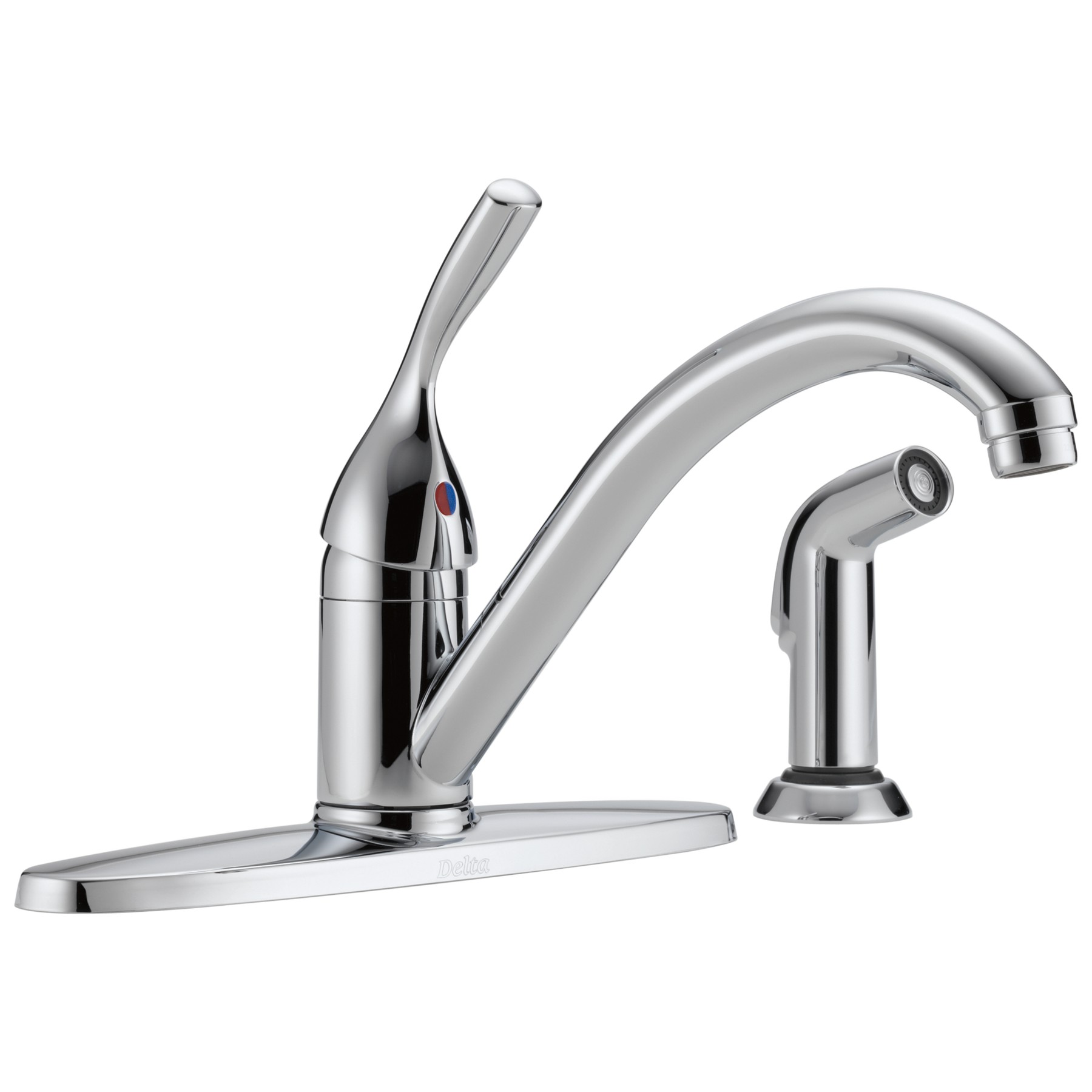 Single Handle Kitchen Faucet with Spray in Chrome