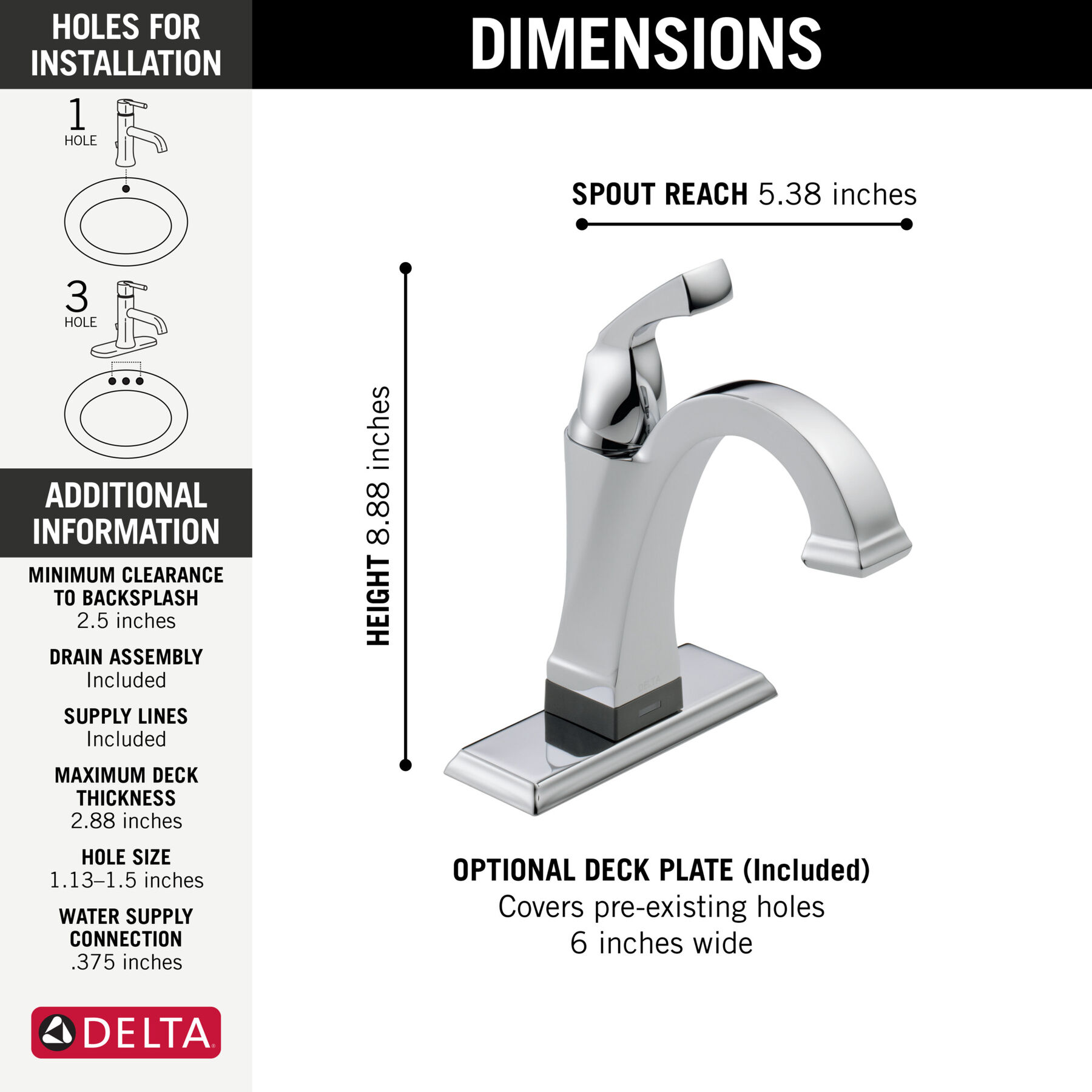 Touch2O® Bathroom Faucet with Touchless Technology in Chrome — thumbnail 2