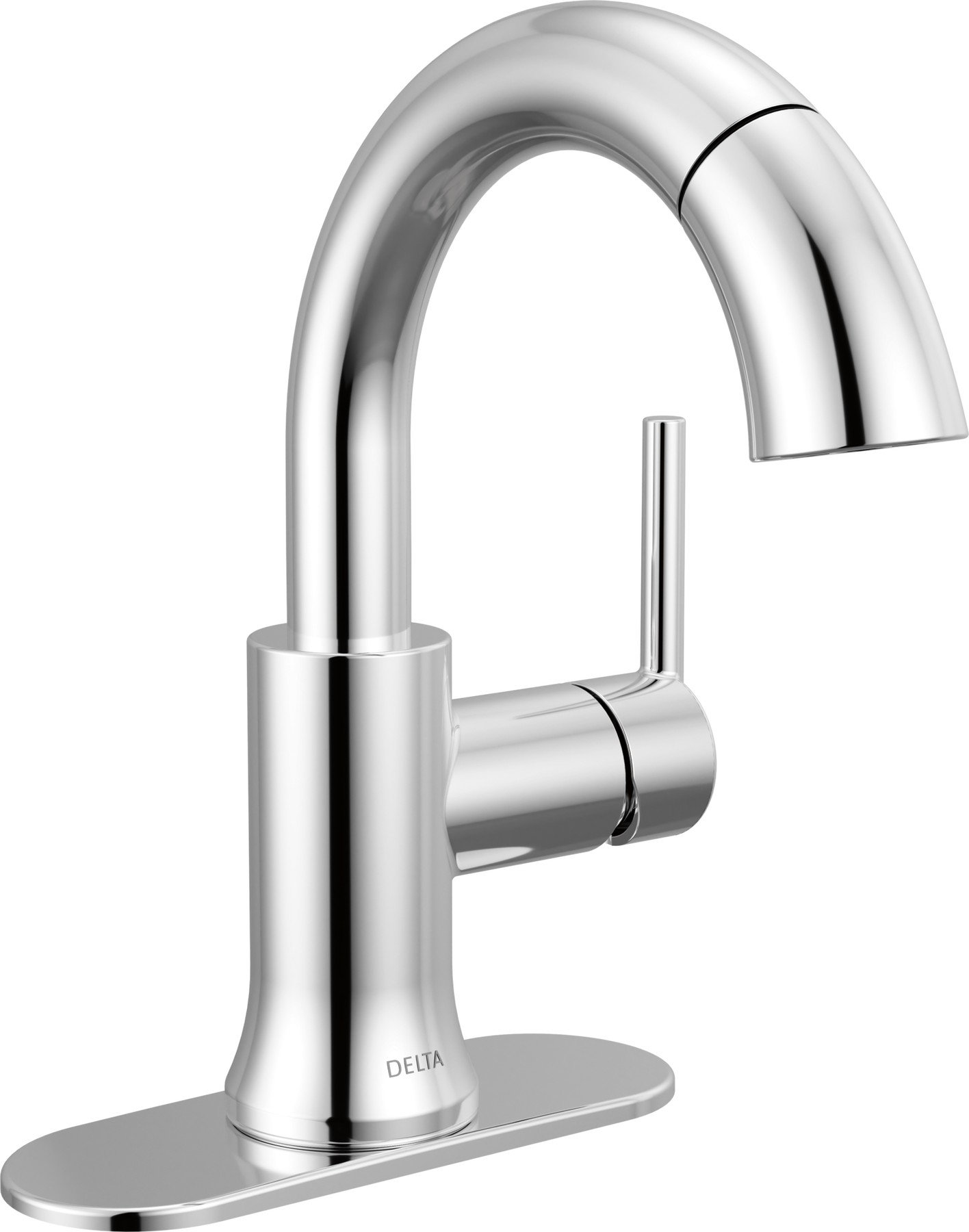 Single Handle Pull-Down Bathroom Faucet in Chrome — thumbnail 2