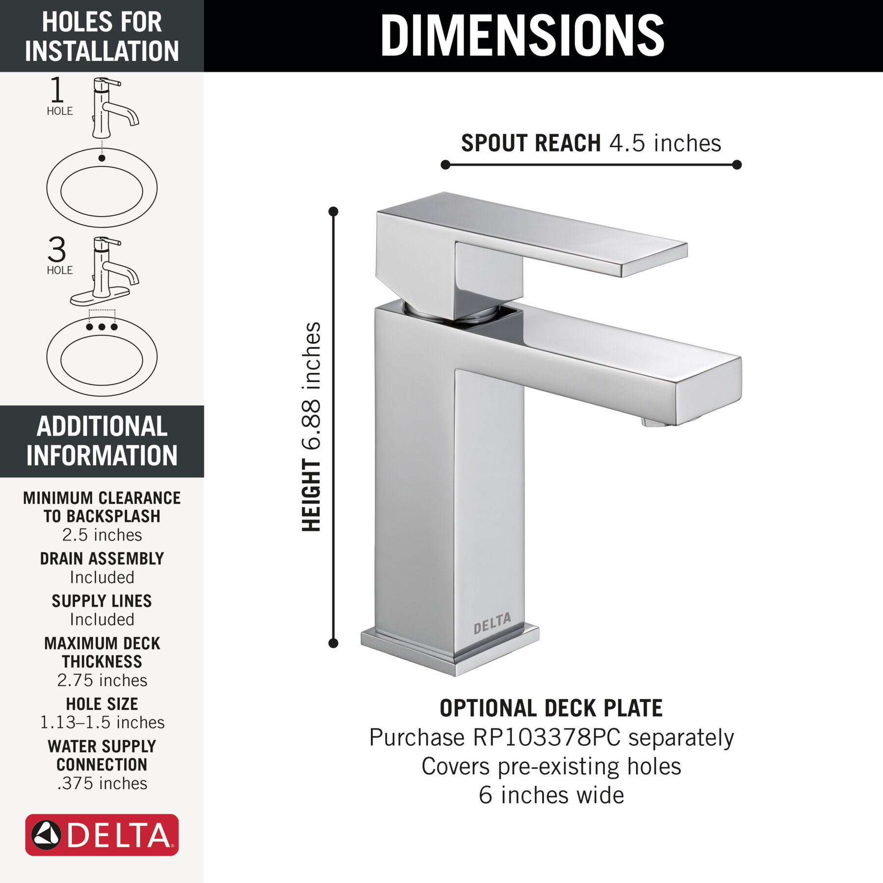 Single Handle Project Pack Faucet- Low Flow in Chrome — thumbnail 2