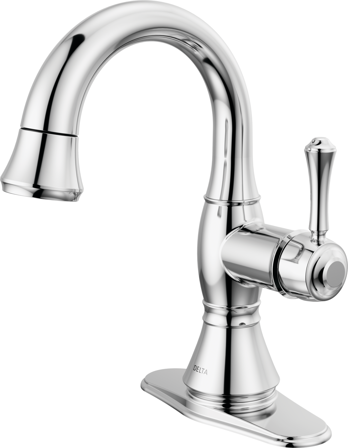 Single Handle Pull-Down Bathroom Faucet in Chrome — thumbnail 3