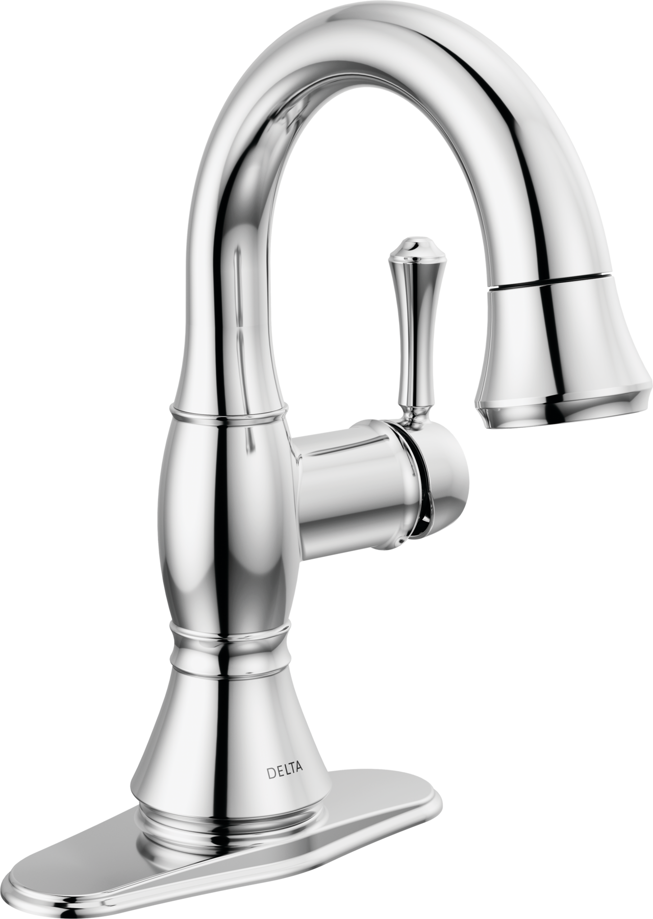 Single Handle Pull-Down Bathroom Faucet in Chrome — thumbnail 3