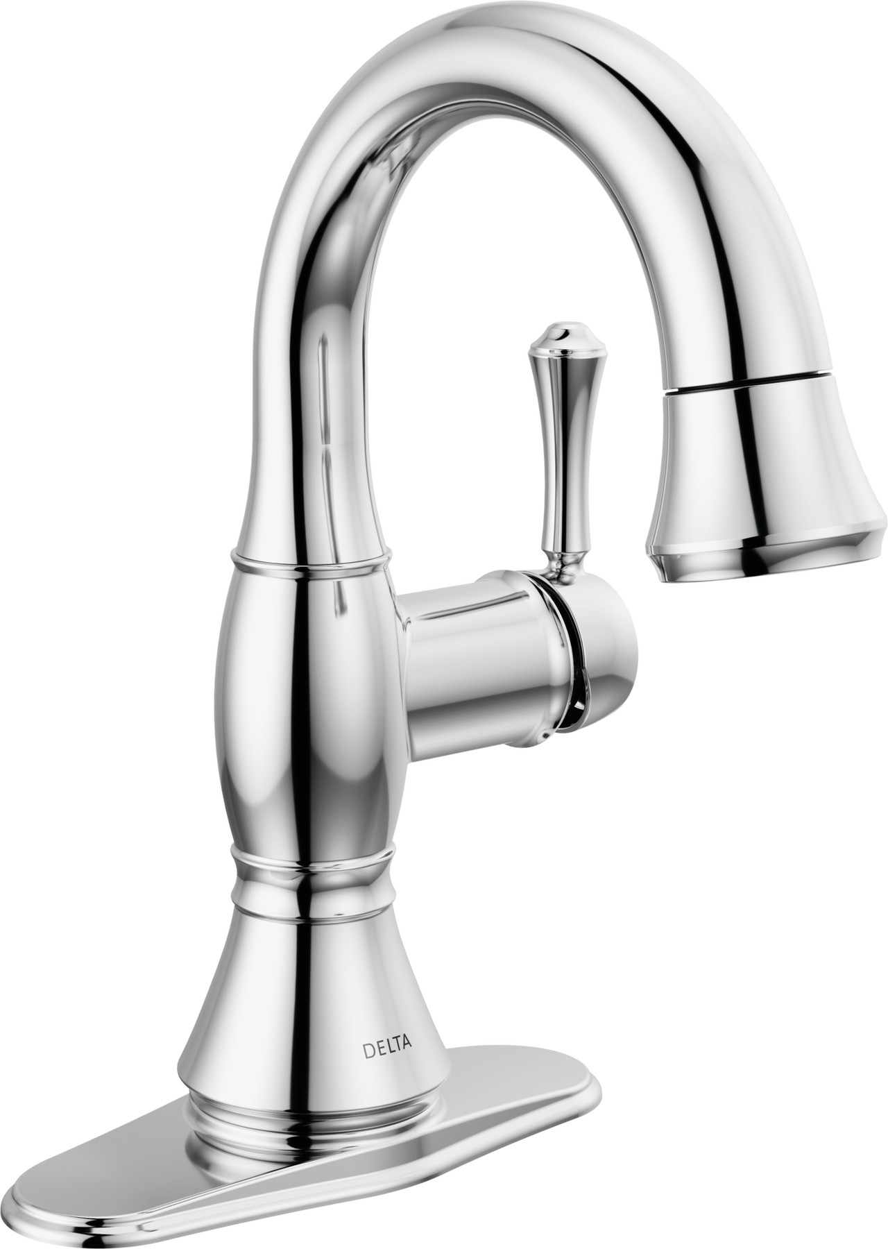 Single Handle Pull-Down Bathroom Faucet in Chrome — thumbnail 2