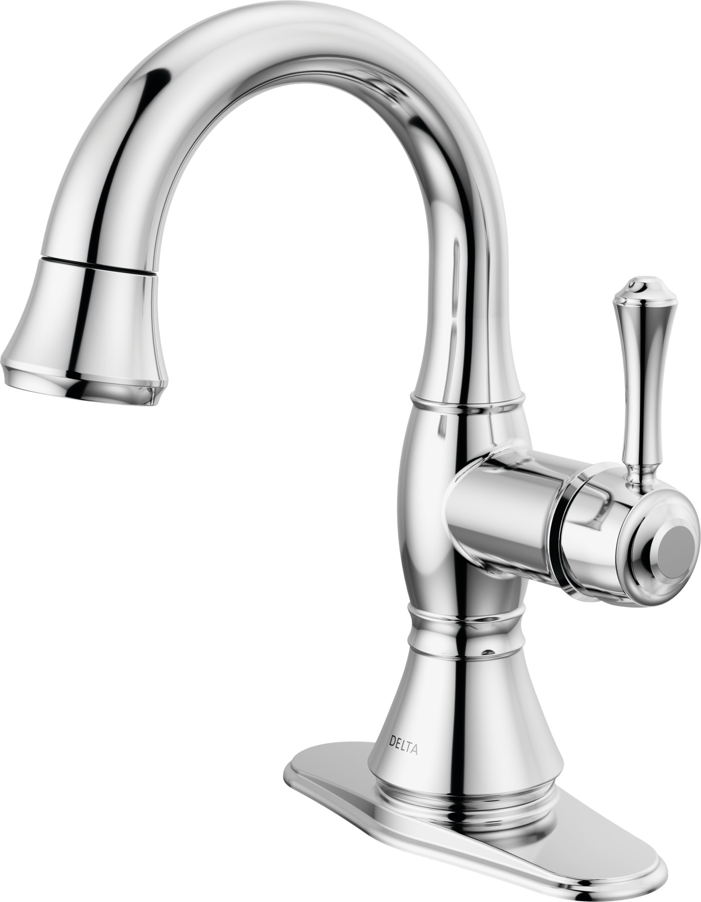 Single Handle Pull-Down Bathroom Faucet in Chrome — thumbnail 3