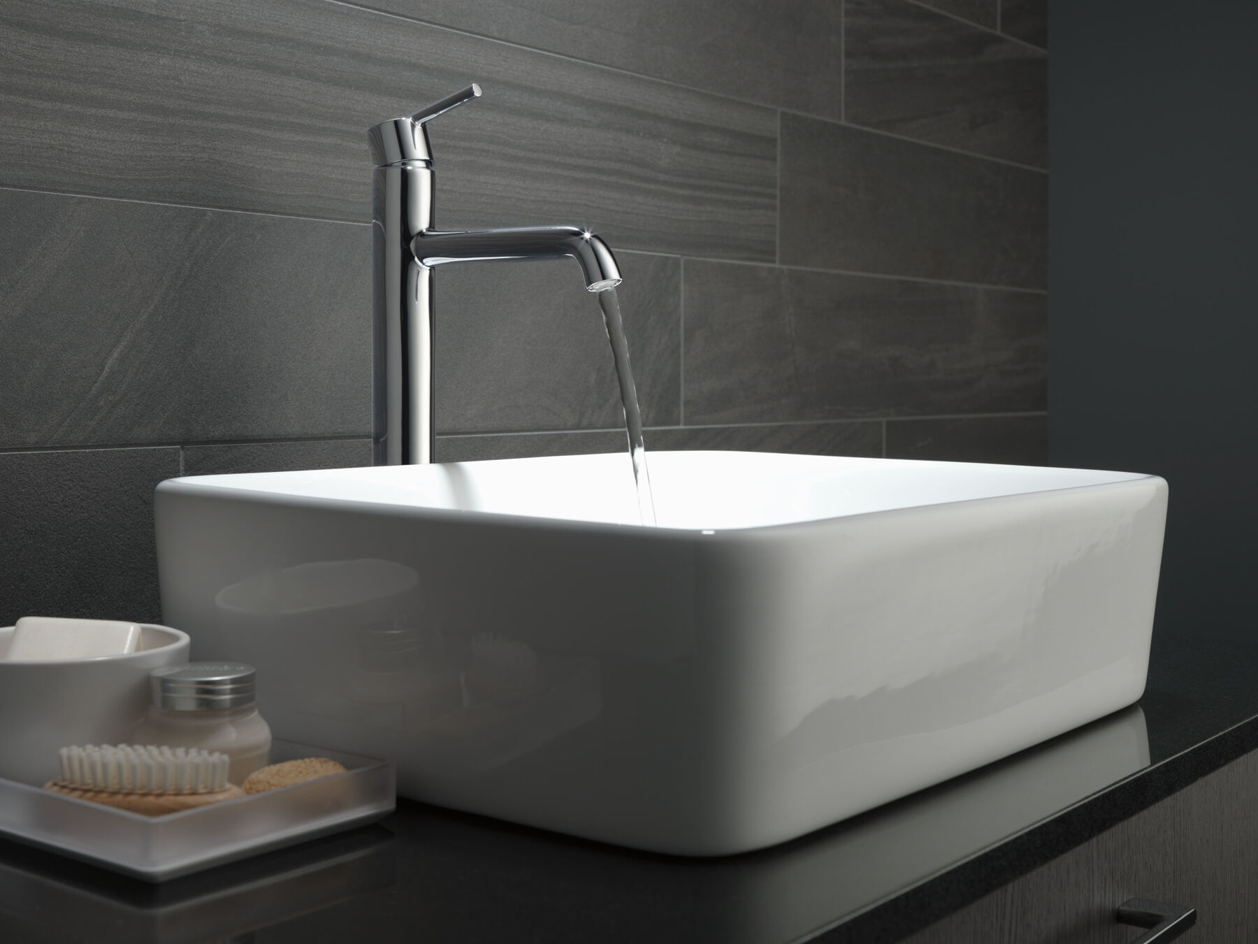 Single Handle Vessel Bathroom Faucet in Chrome — thumbnail 3