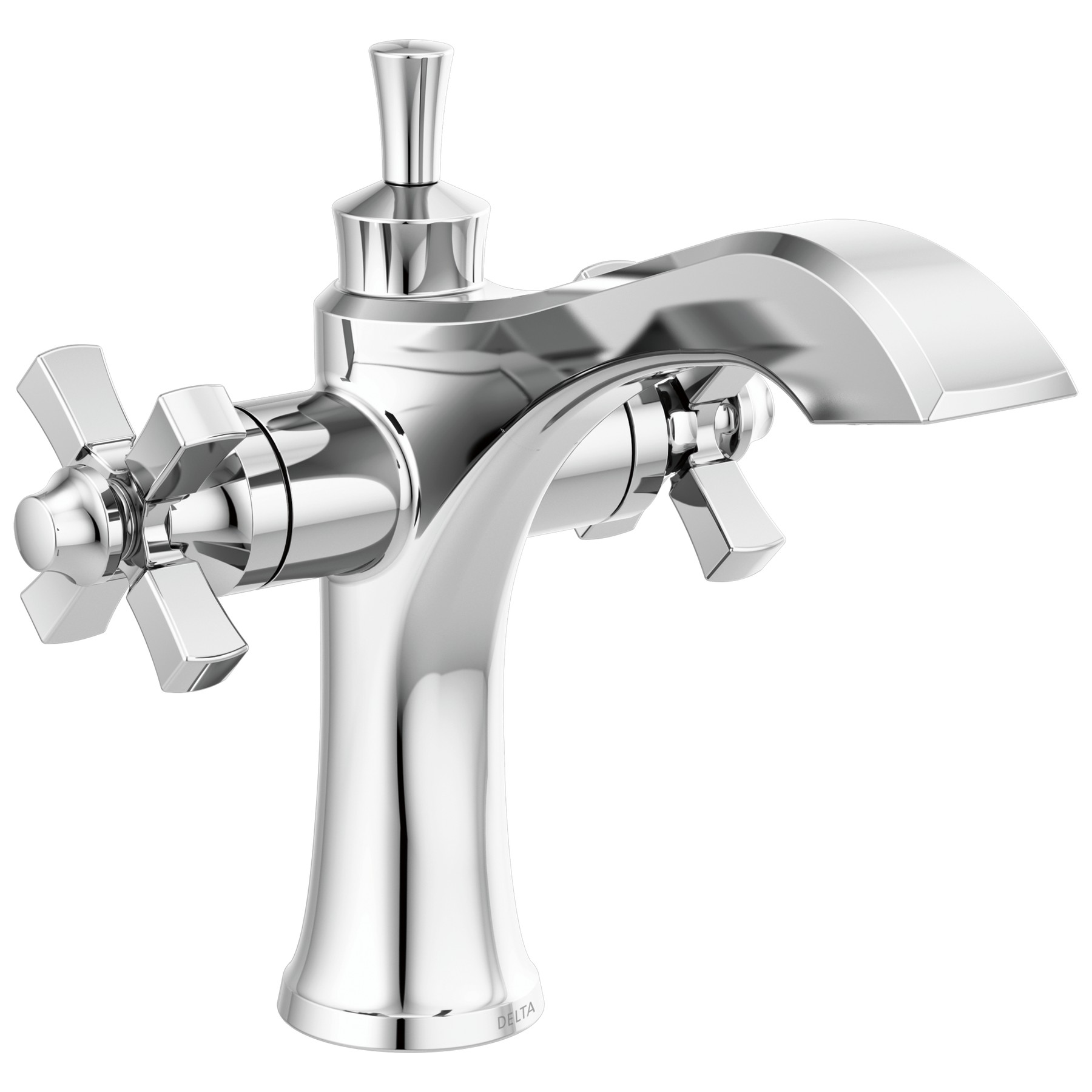 Two Handle Single Hole Monoblock Bathroom Faucet in Chrome