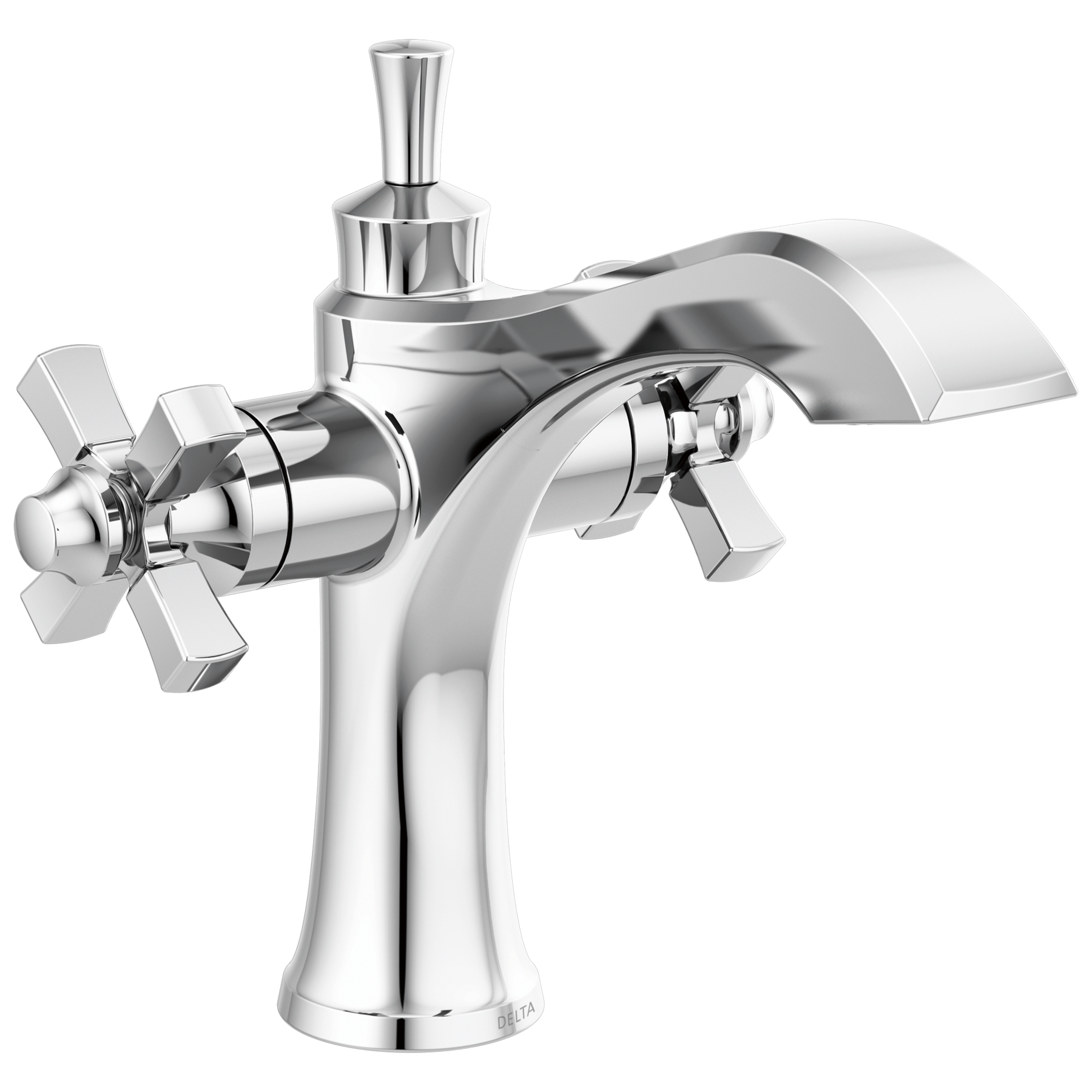 Two Handle Single Hole Monoblock Bathroom Faucet in Chrome — thumbnail 3