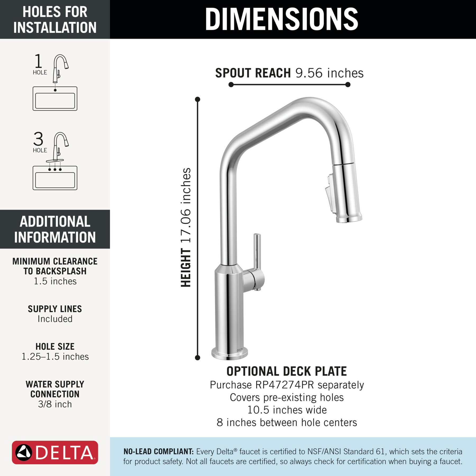 Single Handle Pull-Down Kitchen Faucet in Lumicoat® Chrome — thumbnail 2