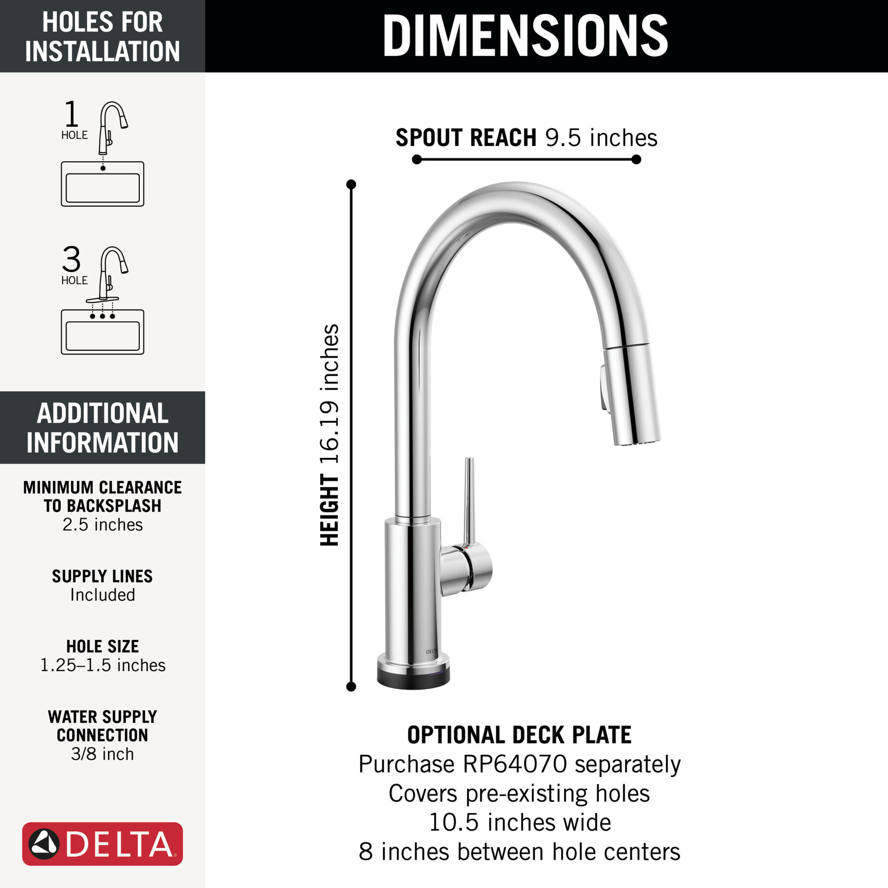 VoiceIQ® Single-Handle Pull-Down Kitchen Faucet with Touch2O® Technology in Chrome — thumbnail 2