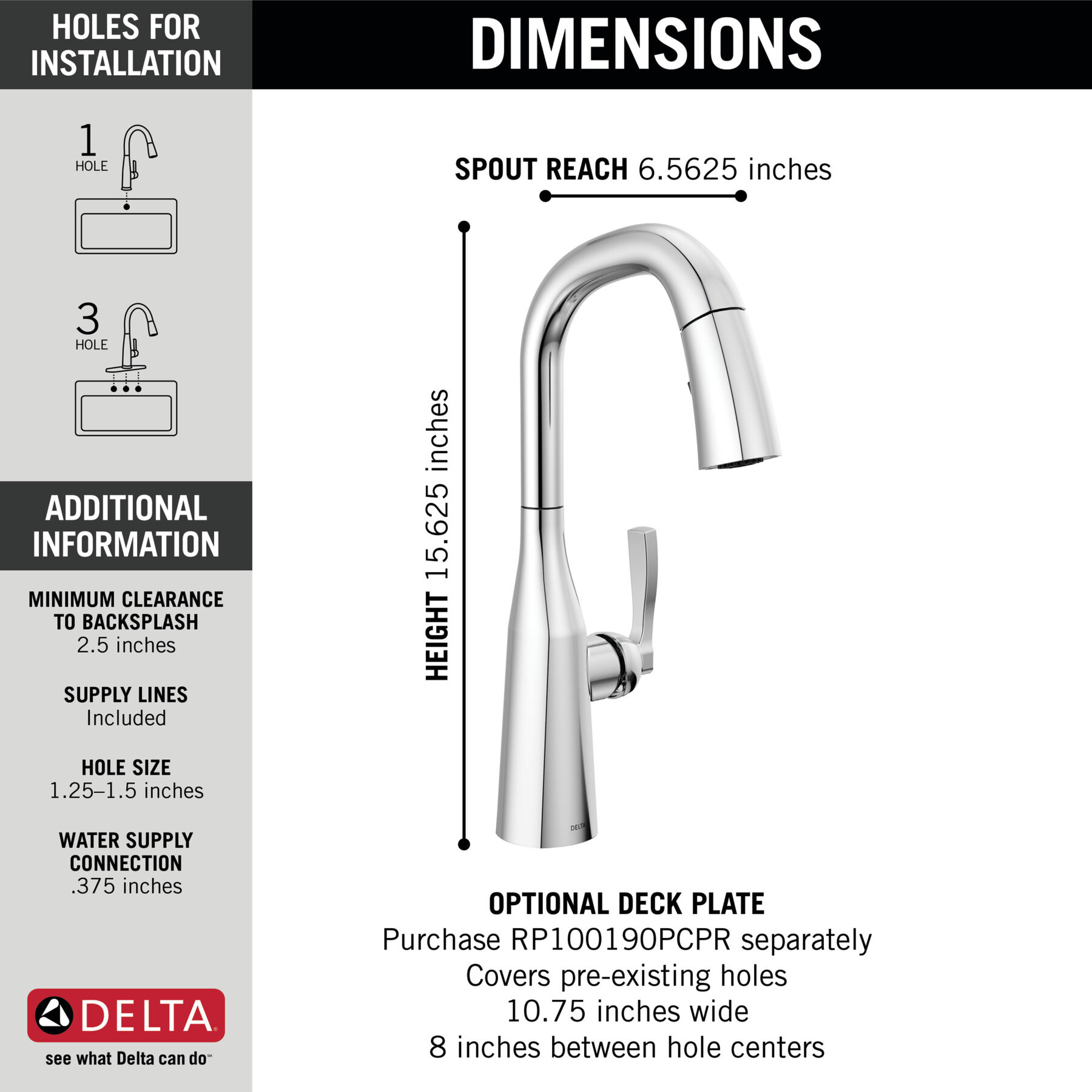 Single Handle Pull-Down Bar/Prep Faucet in Lumicoat® Chrome — thumbnail 2