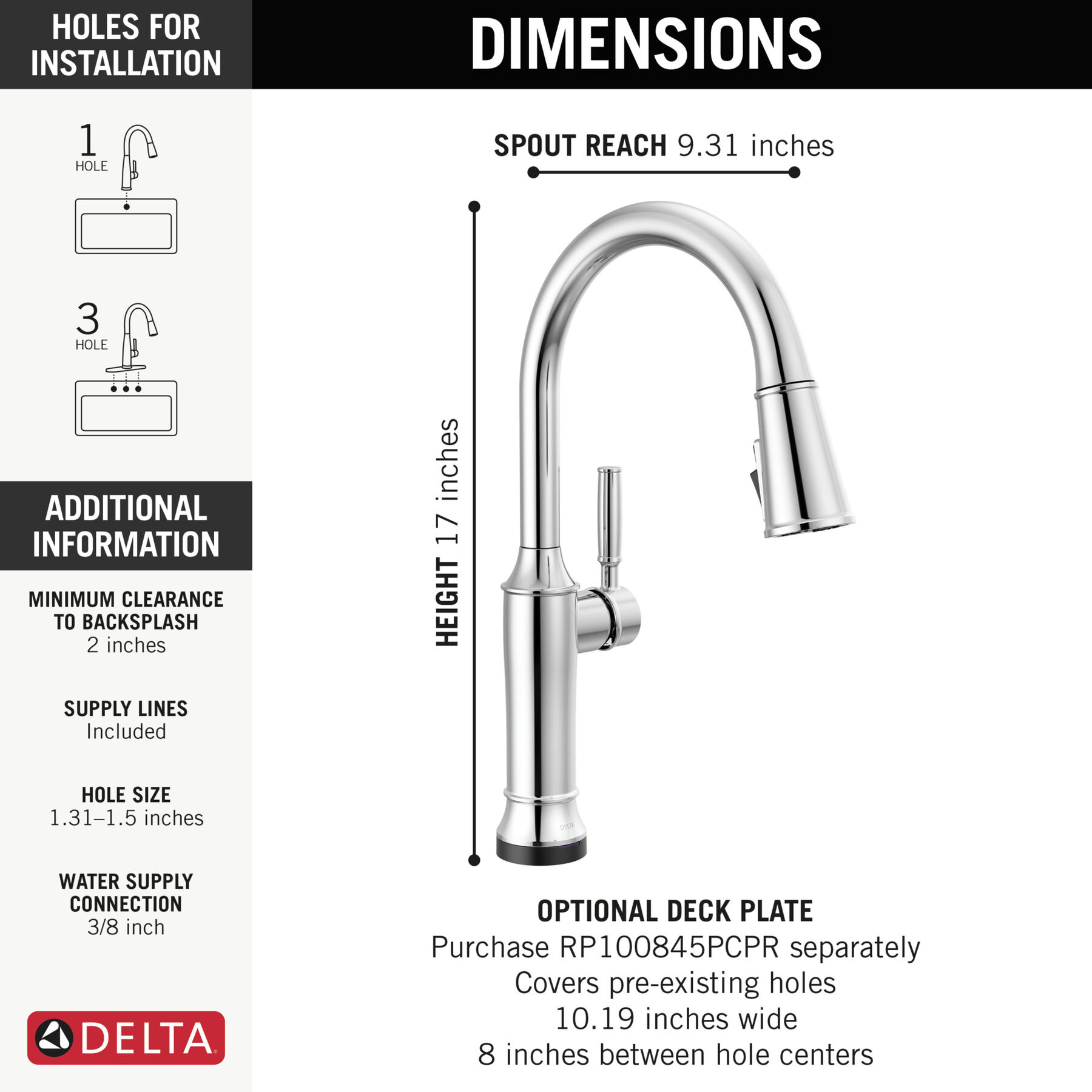 Touch2O® Technology Kitchen Faucet with Touchless Technology in Lumicoat® Chrome — thumbnail 3