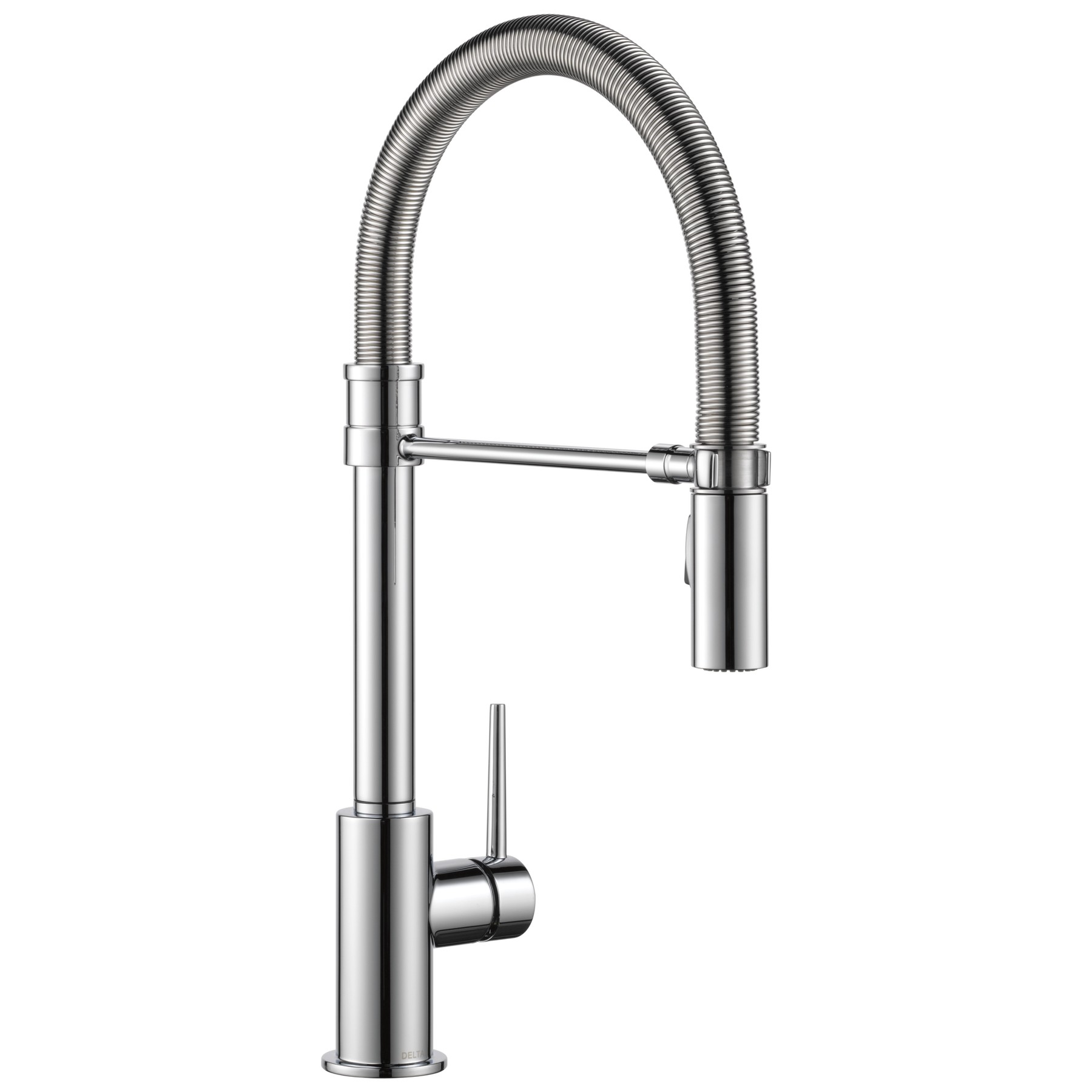 Single-Handle Pull-Down Spring Kitchen Faucet in Chrome