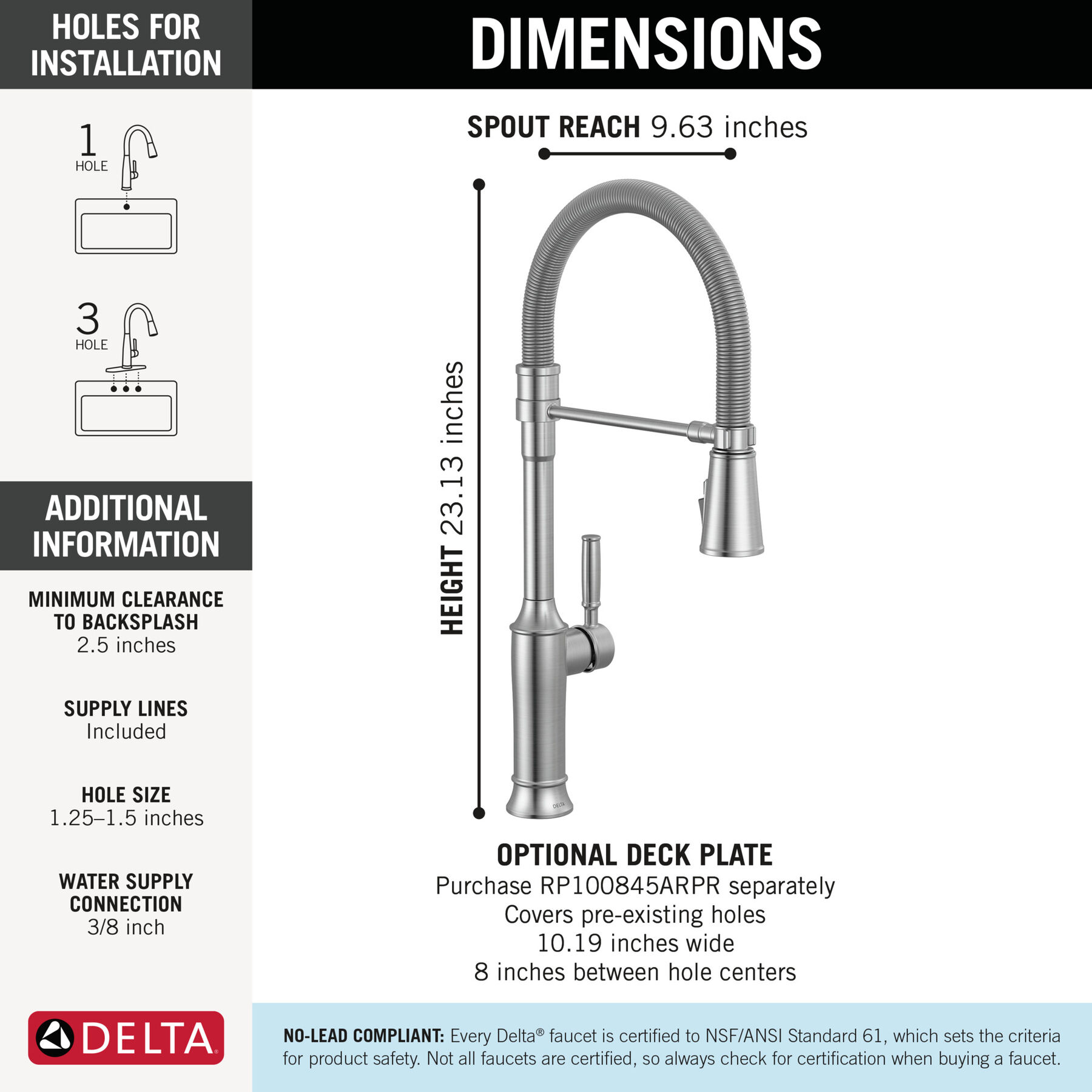 Single-Handle Pull-Down Spring Kitchen Faucet in Lumicoat® Chrome — thumbnail 2