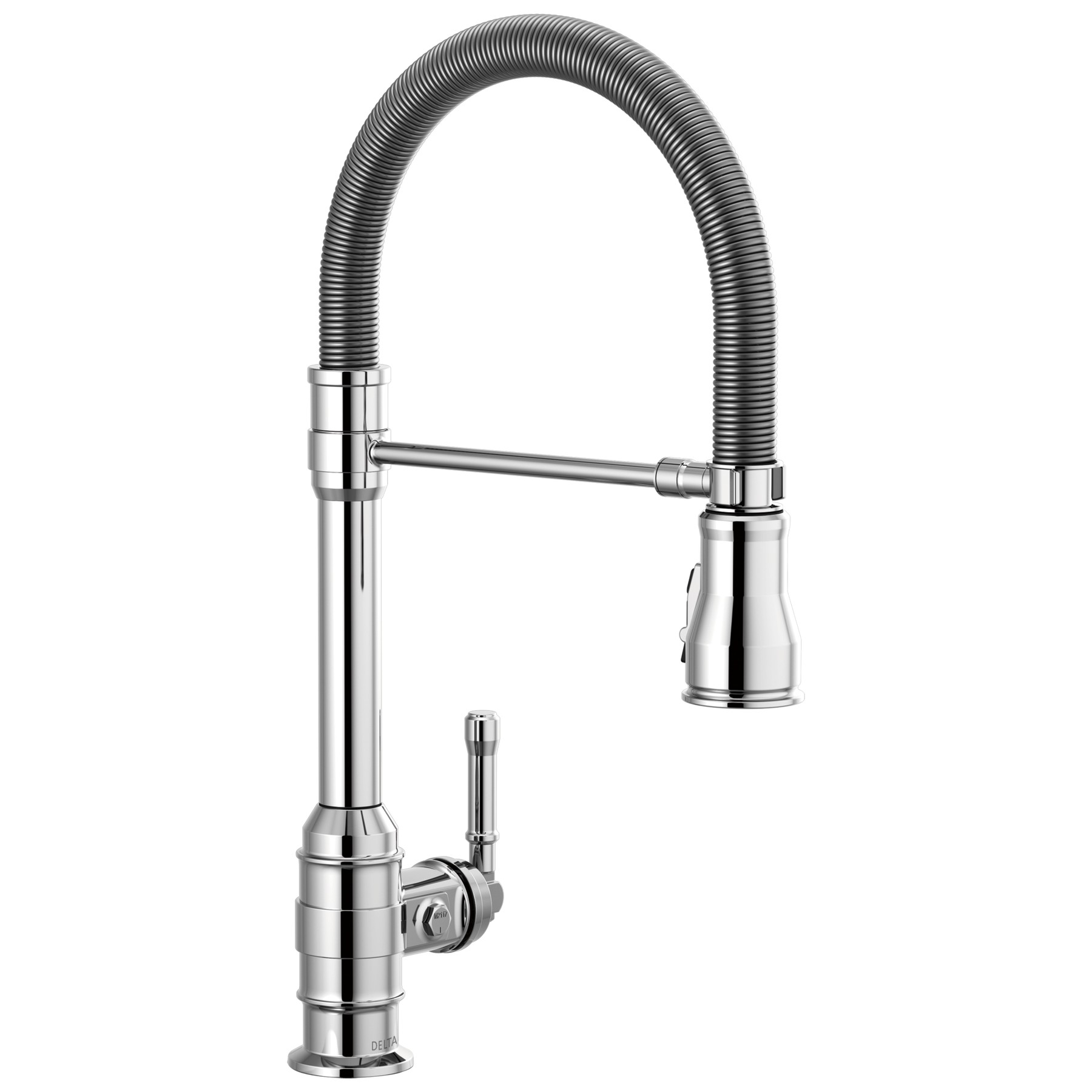 Single Handle Pull-Down Kitchen Faucet With Spring Spout in Chrome — image 1