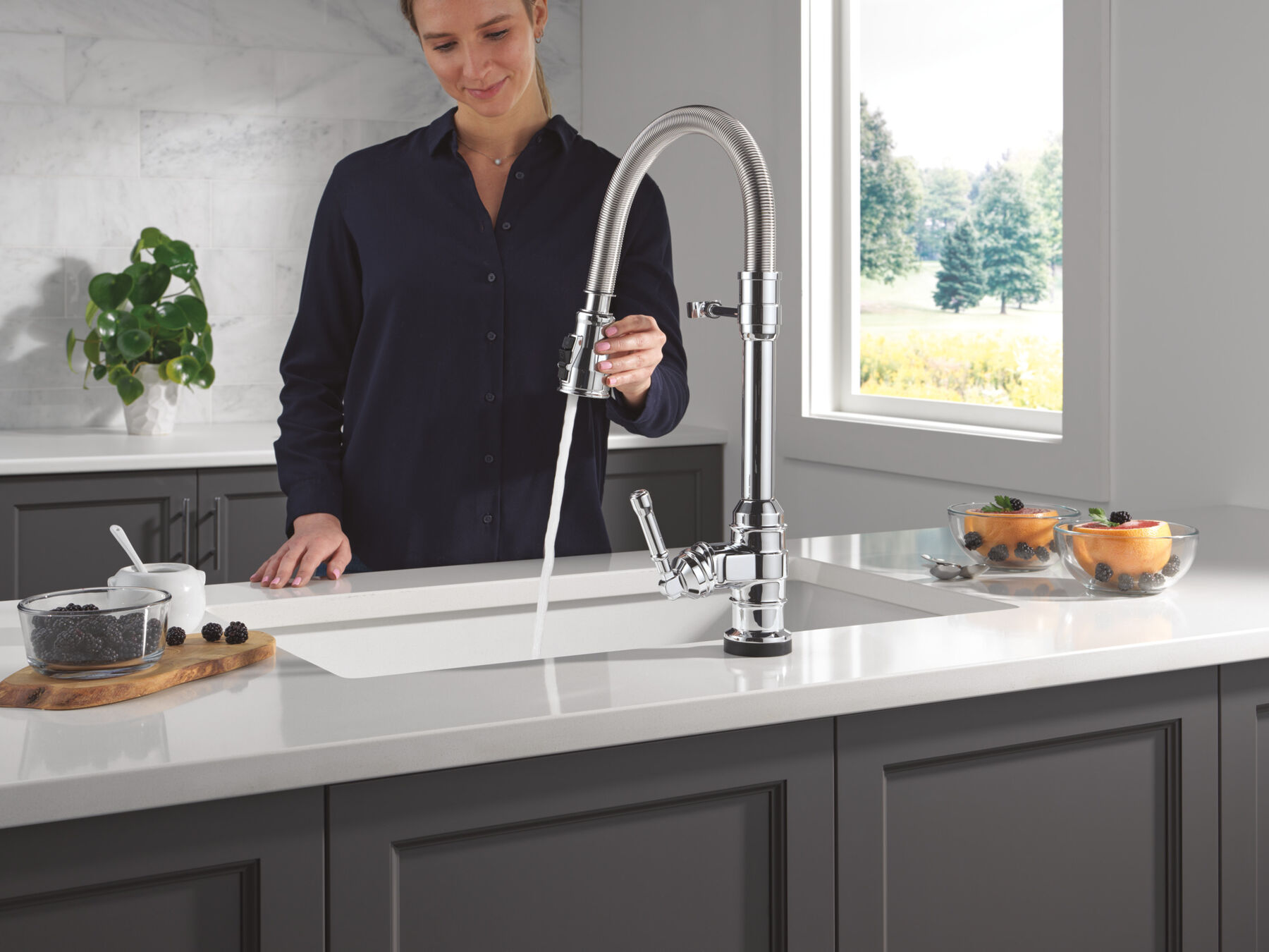 Touch2O® Technology Kitchen Faucet with Touchless Technology in Chrome — thumbnail 2
