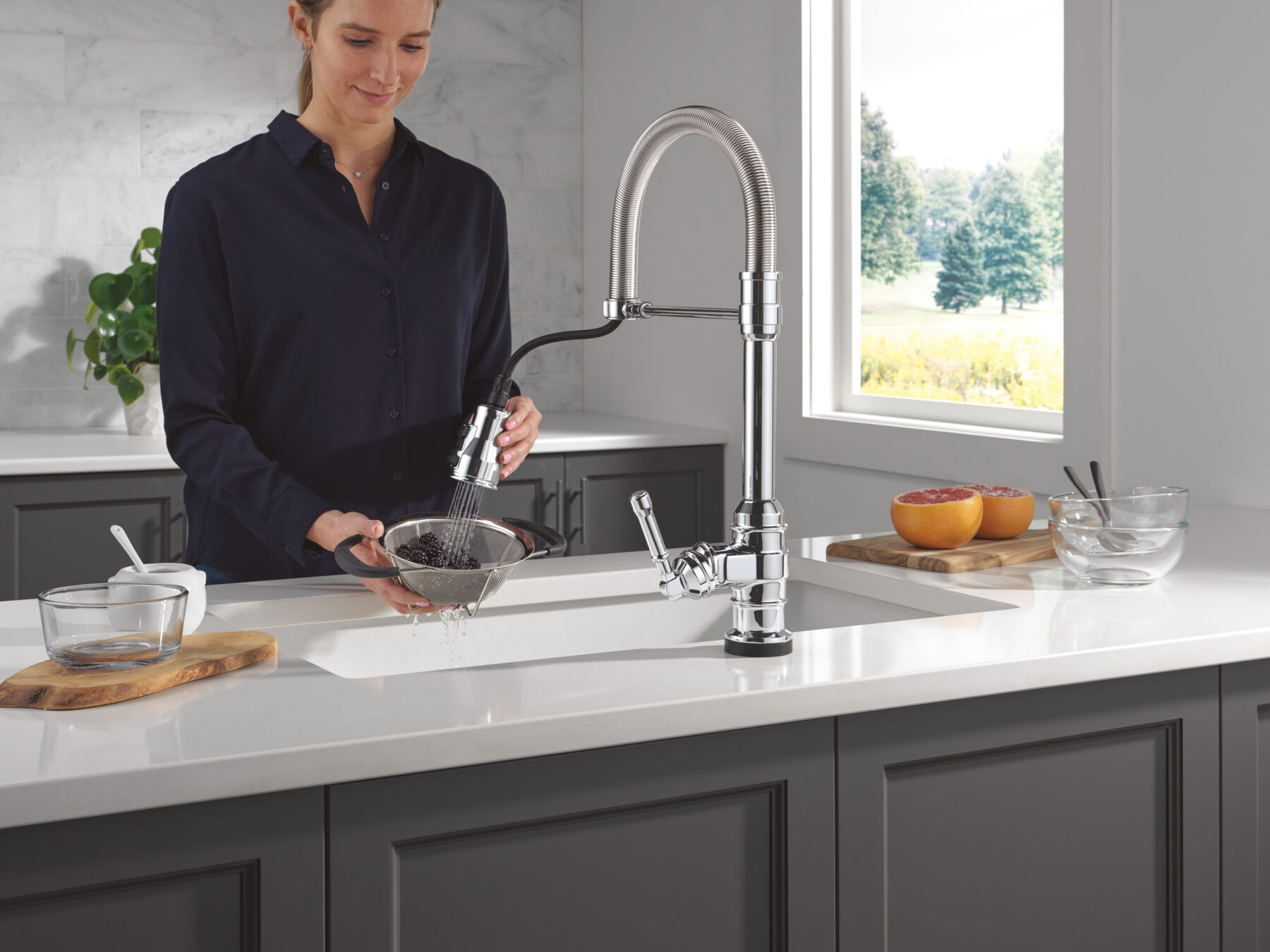 Touch2O® Technology Kitchen Faucet with Touchless Technology in Chrome — thumbnail 3