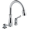 Single Handle Pull-Down Kitchen Faucet with Soap Dispenser in Chrome — thumbnail 2